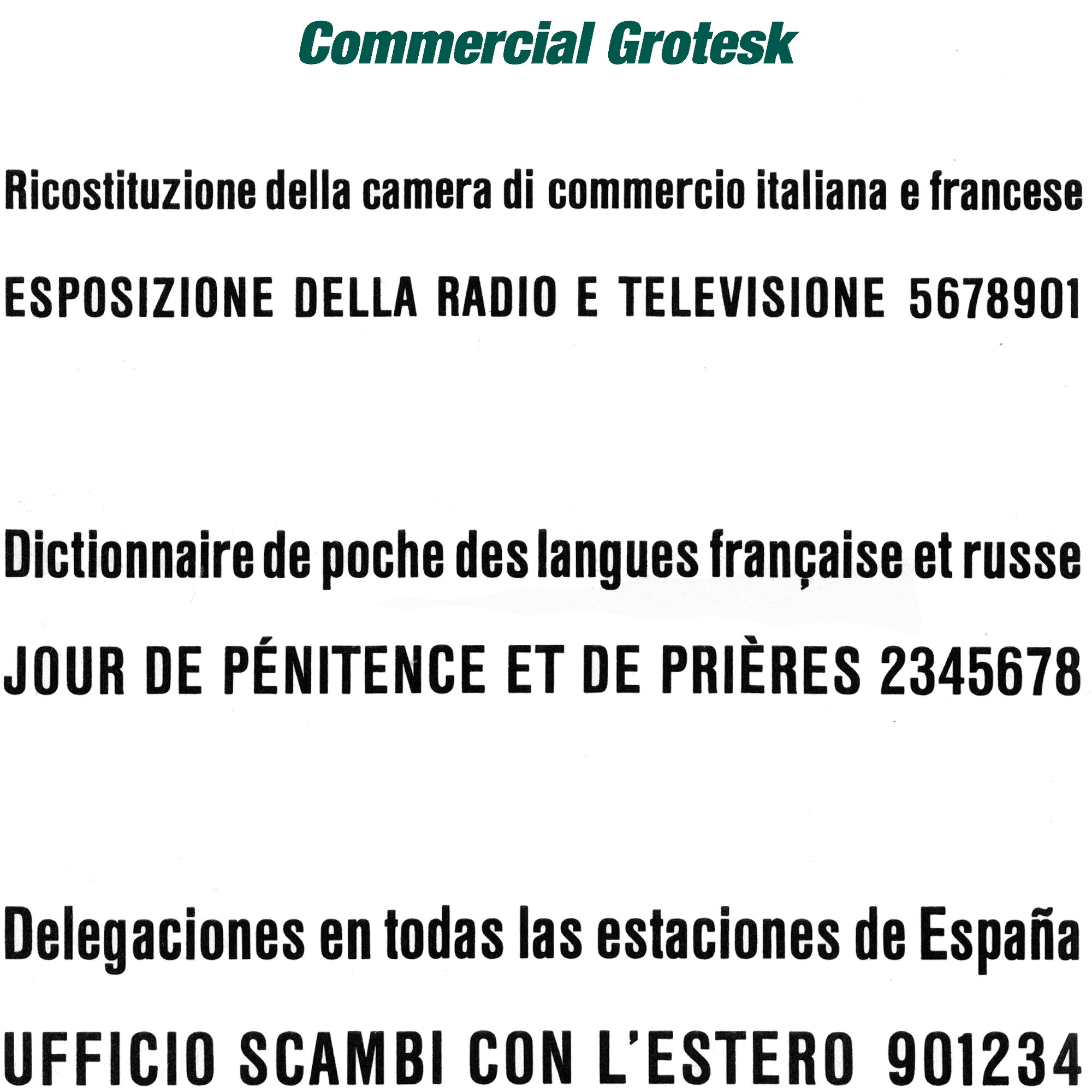 Tipos Haas "Commercial Grotesk" - Caracteres para dorar de zinc-aluminio - para colocar en un componedor (manual o para la prensa de dorar) ... - imagen-1