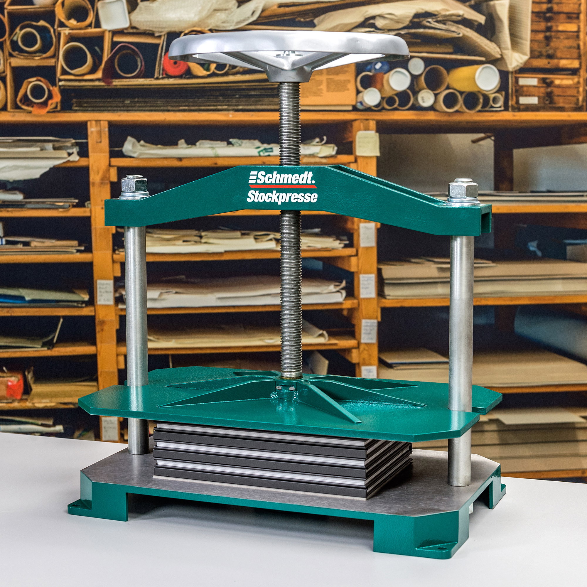 Prensa de volante Tipo I - de acero - Superficie de presión: 320 x 440 mm - universal a utilizar en trabajos de encuadernación y restauració... - imagen-2