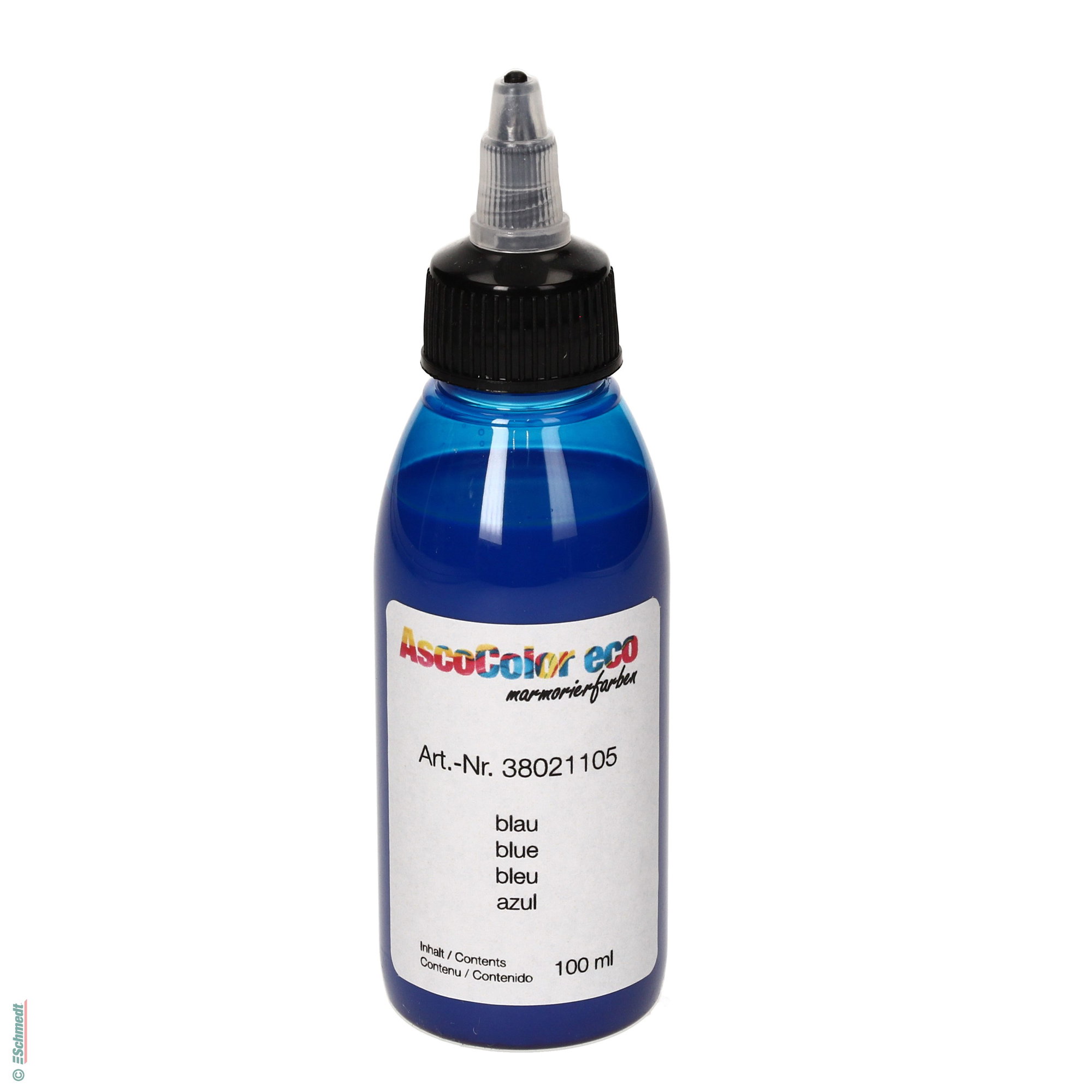 AscoColor eco - peinture à marbrer - Couleur 105 - bleu - Conditionnement Bouteille / 100 ml - pour créér papiers marbrés.

Veuillez agite...