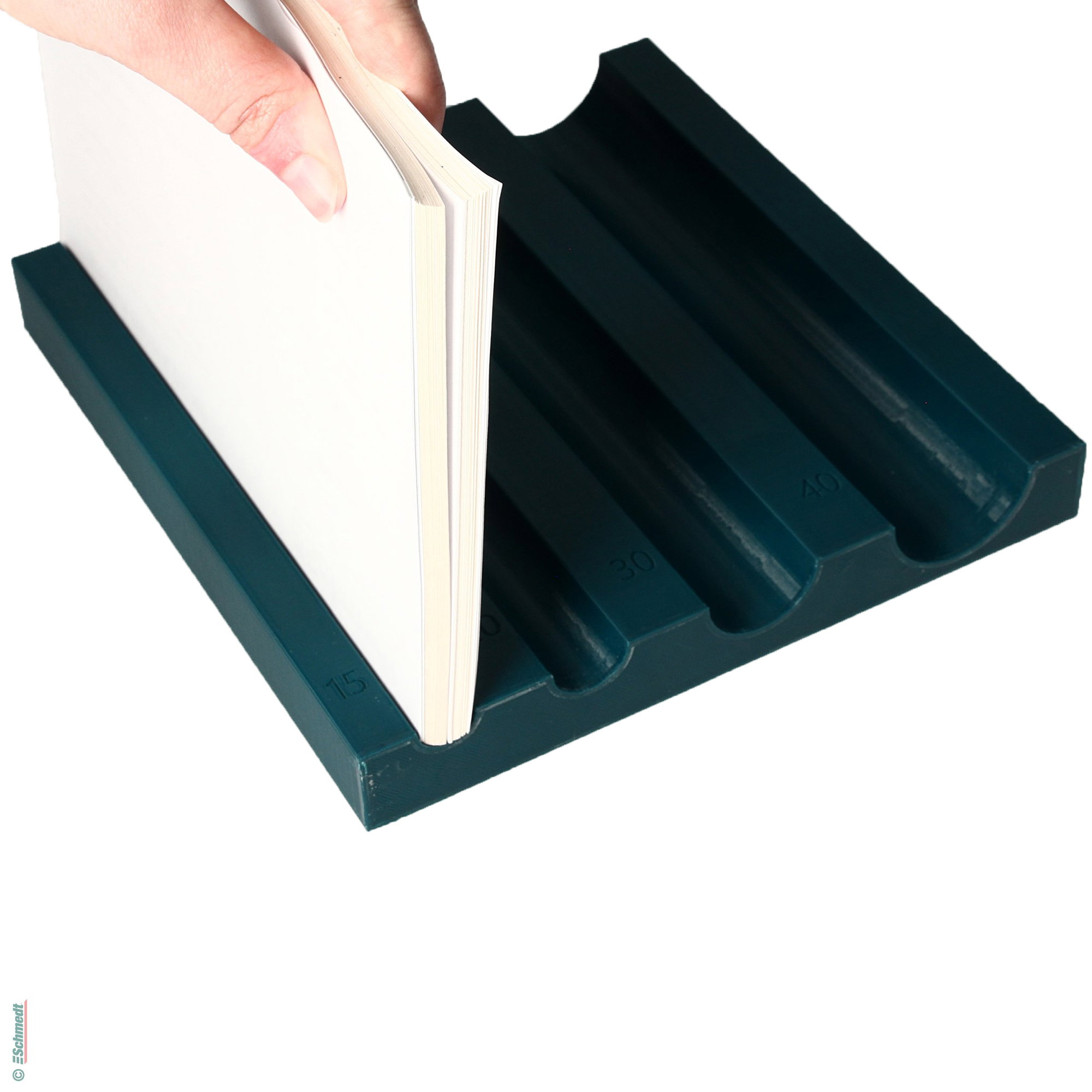 Rounding block with 4 different roundings - made of plastic - Length: 21 cm - Application: to pre-round book blocks prior to fanbinding and ... - image-3