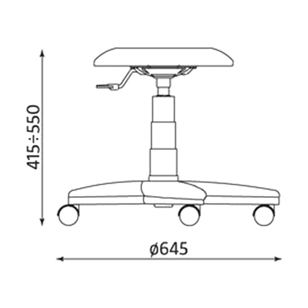 Tabouret Type Goliat TS12 - avec siège rembourré en similicuir - Tabouret avec base en acier noir et assise rembourrée en similicuir vert. L... - image-2