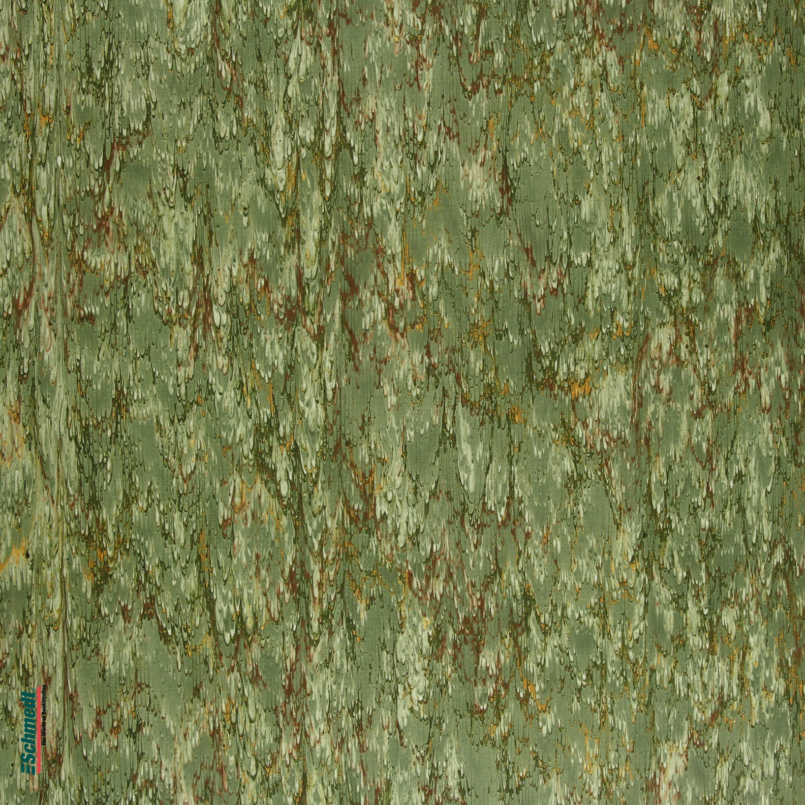 Papel marmolado genuino tipo "Peine" - Color 511 - verde - papel cobertor para encuadernaciones de libros, estuches, cajas y otros trabajos ...