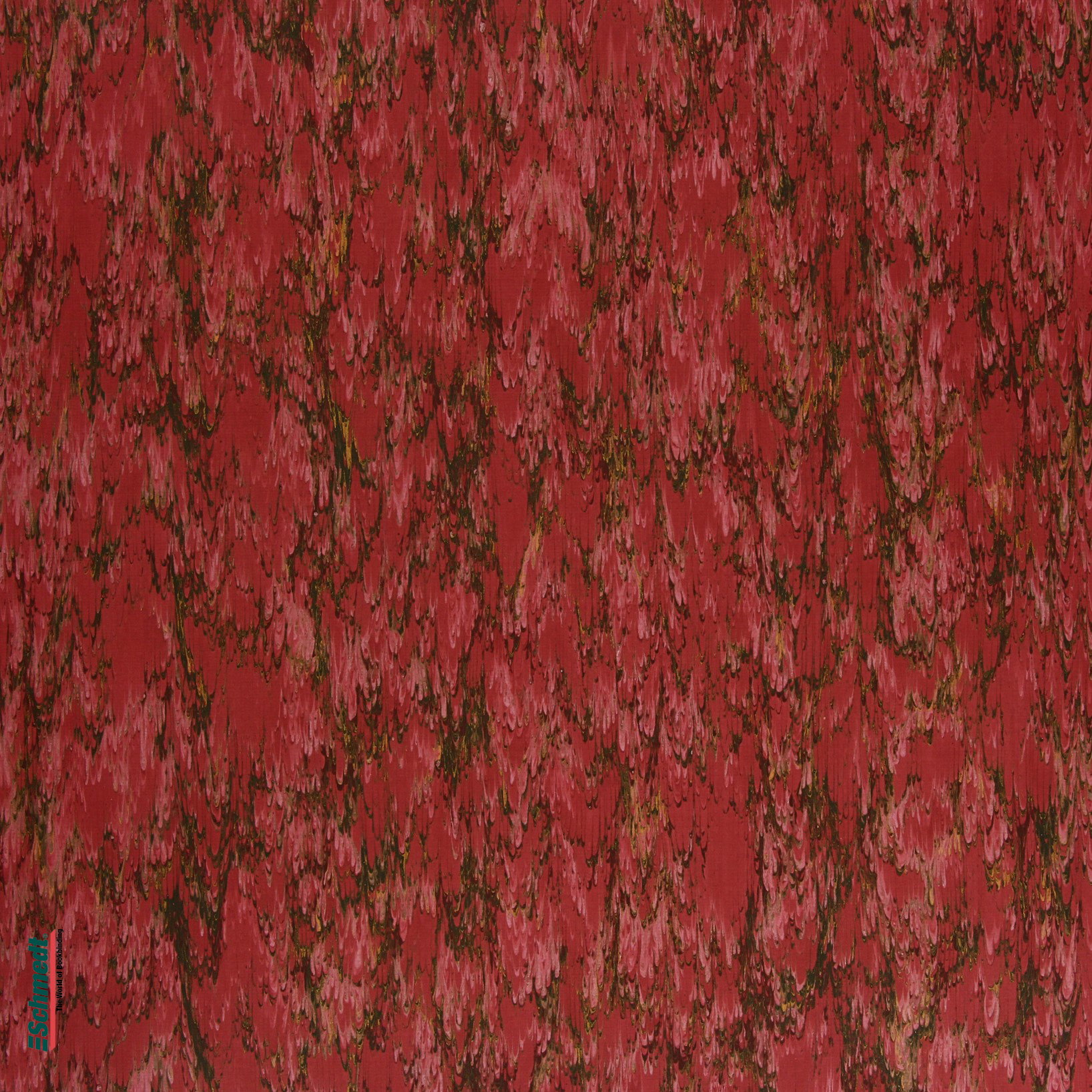 Genuine marbled paper Type "Comb" - Colour 506 - red - for book covers, boxes or crafts...