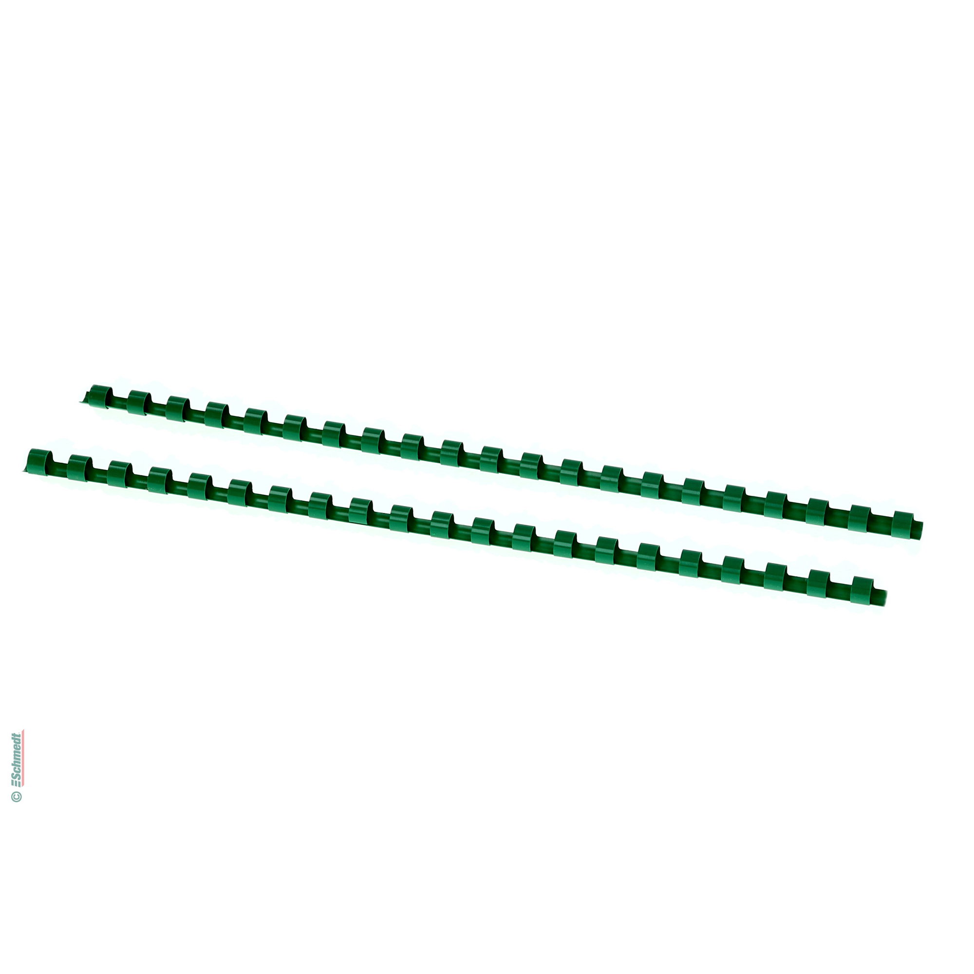 Plastic binding combs - round - coloured  (limited) - Diameter (in mm) 8 - Colour green - » Perfect binding comb Ø = block thickness + 3 mm... - image-1