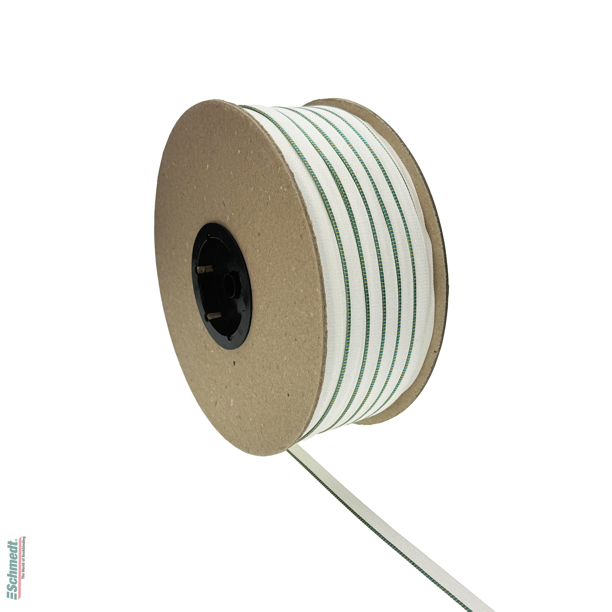 Kapitalband - Premiumqualität - Farbe A52 -blau/gelb - Rollenlänge (in m) 500 - Farbiges Band, auch Kopfband genannt, das bei Hardcover-Büch... - Bild-1