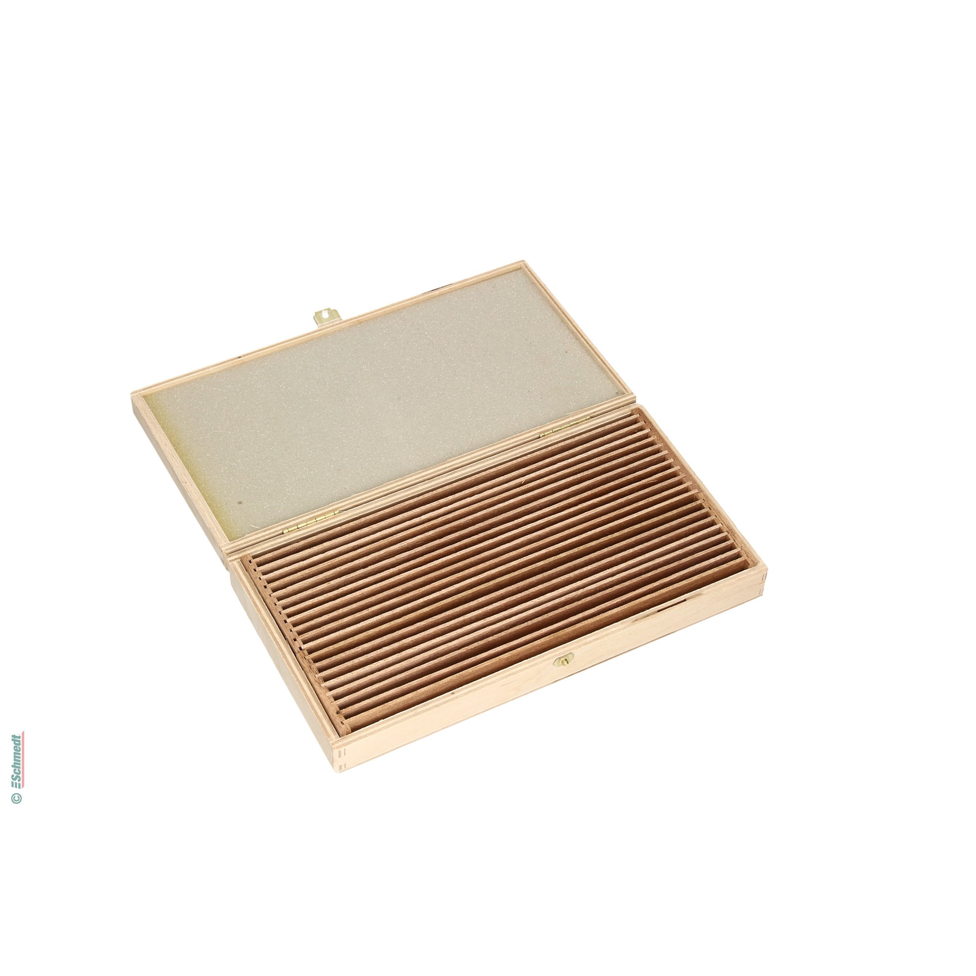 Wooden letter case for type font - with divisioning inserts - for storing hot stamping type... - image-3