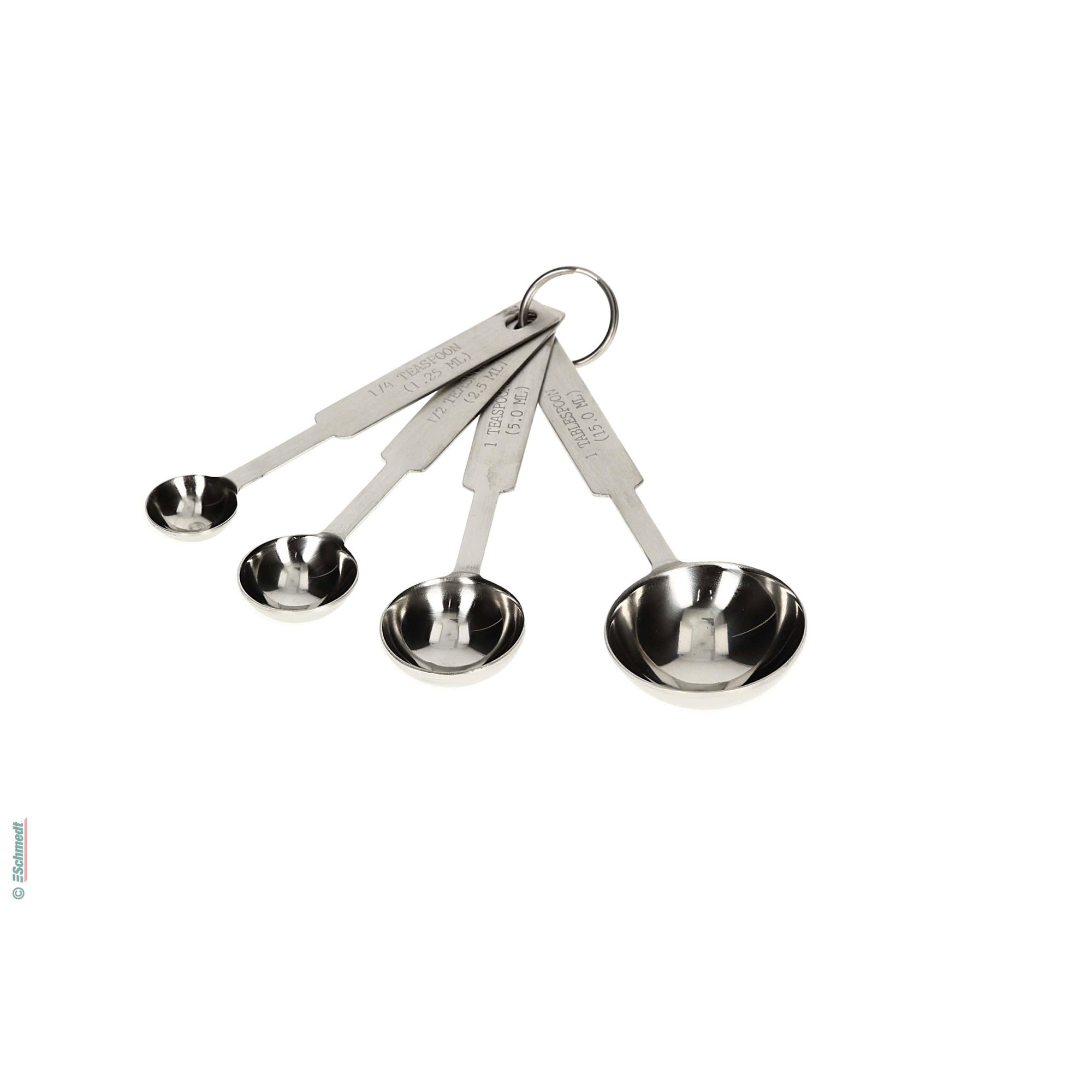 Cuillère à mesurer, jeu de 4 cuillères - d'acier 18/10 (acier nickel-chrome) - Cuillère à doser pour créér des substances différentes...