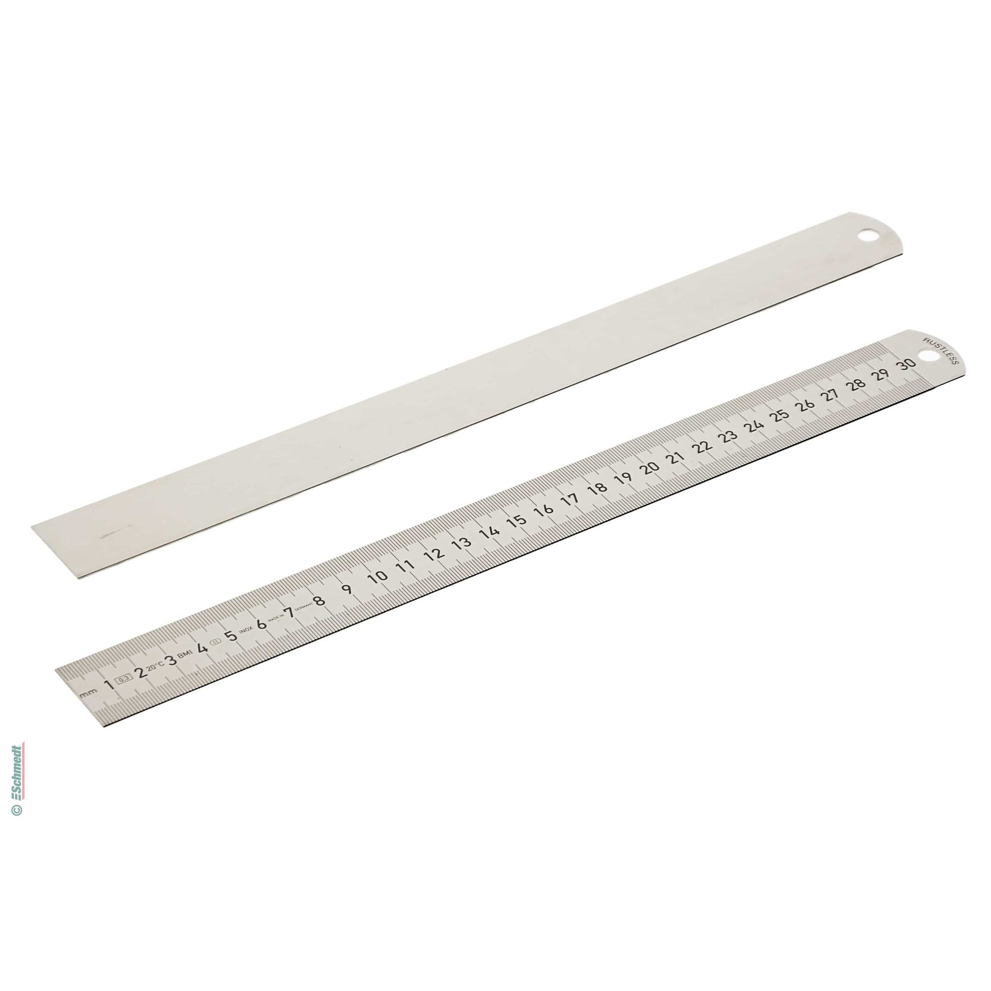 Règle, inox, rigide - Dimensions 500 x 30 mm - Application : pour mesurer la longueur et tracer des lignes droites...