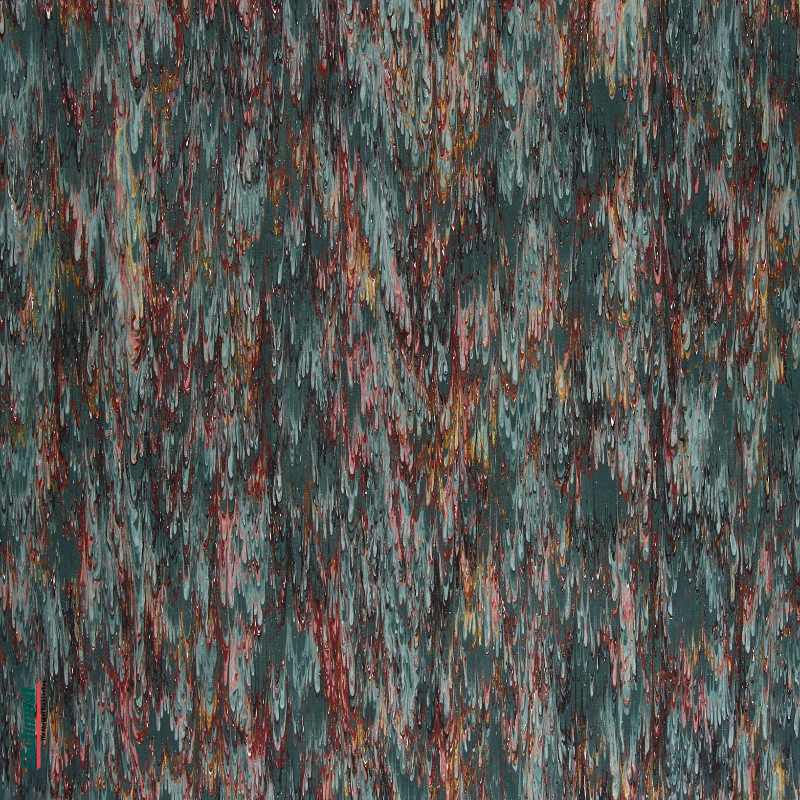 Genuine marbled paper Type "Comb" - Colour 505 - turquoise - for book covers, boxes or crafts...