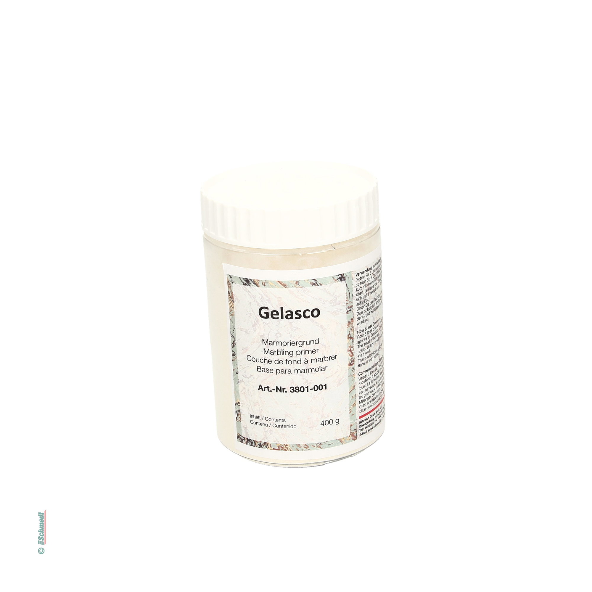 Gelasco - Marmoriergrund - Gebindegröße Dose / 400 g - Grundierung für die Herstellung von Marmorpapieren. Verhindert zu starkes Verlaufen d...