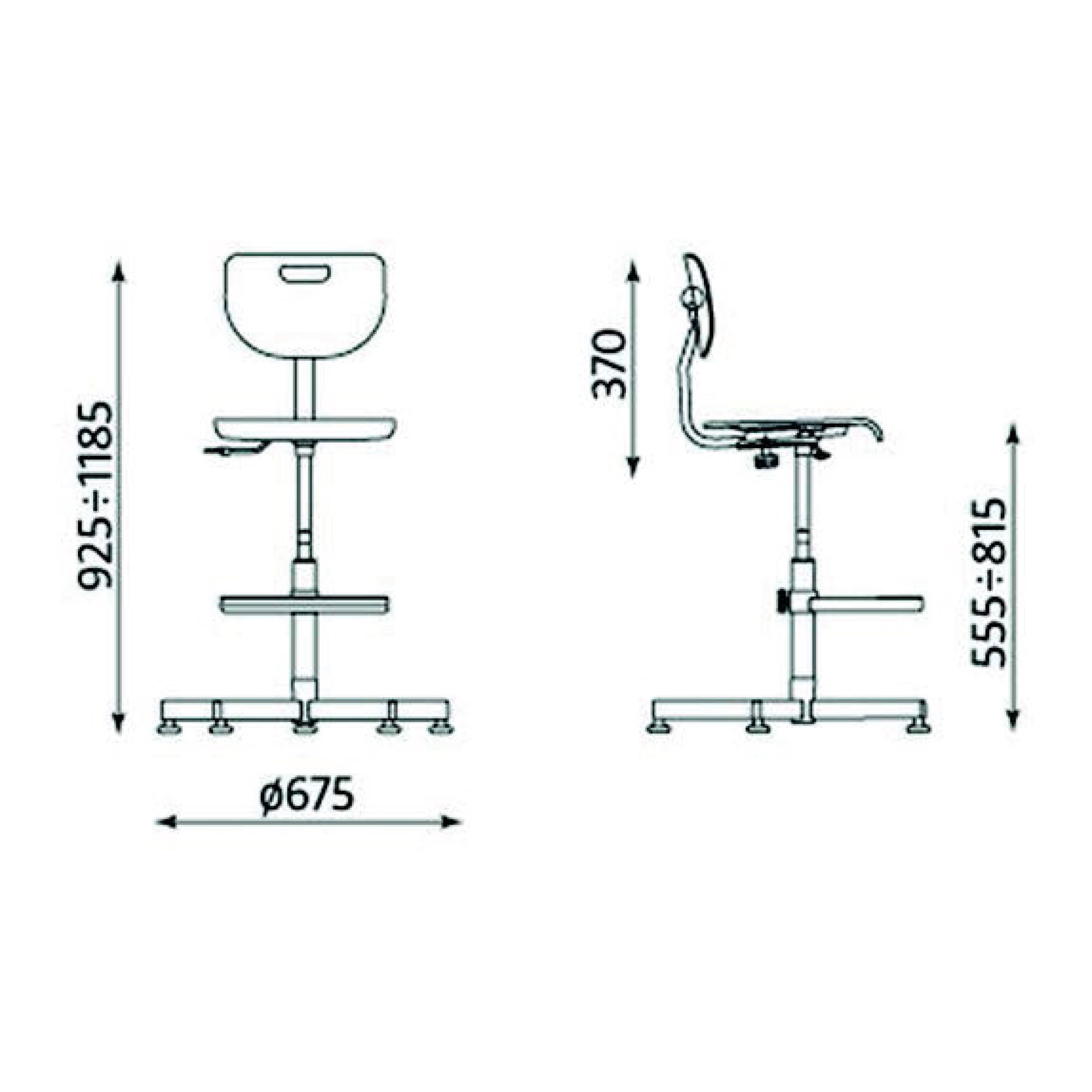 Chaise Type Werek - avec assise et dossier en contreplaqué de hêtre - Chaise avec assise et dossier en contreplaqué de hêtre et base métalli... - image-2
