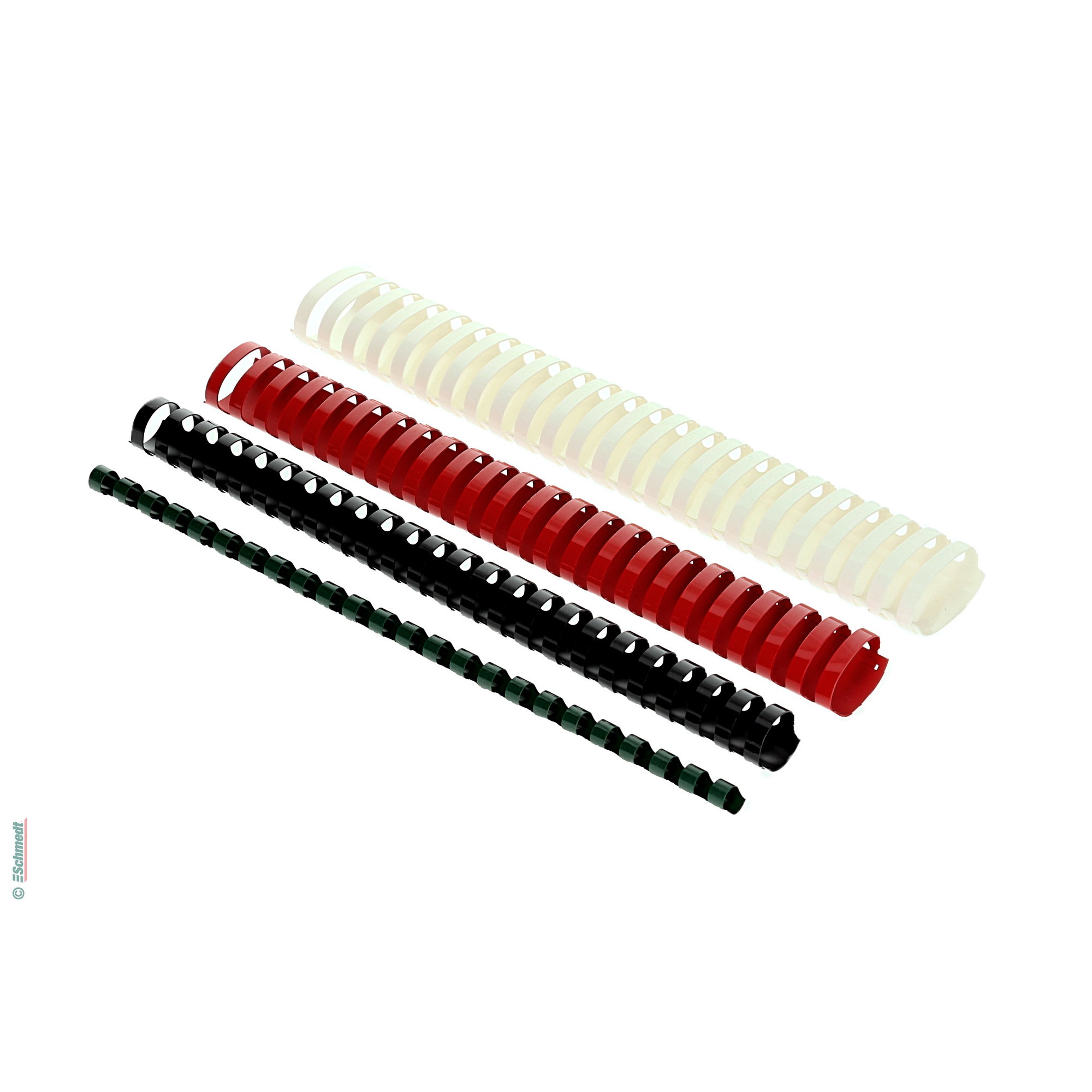 Plastic binding combs - round - coloured - EUROP pitch - 24 rings - for DIN A4...