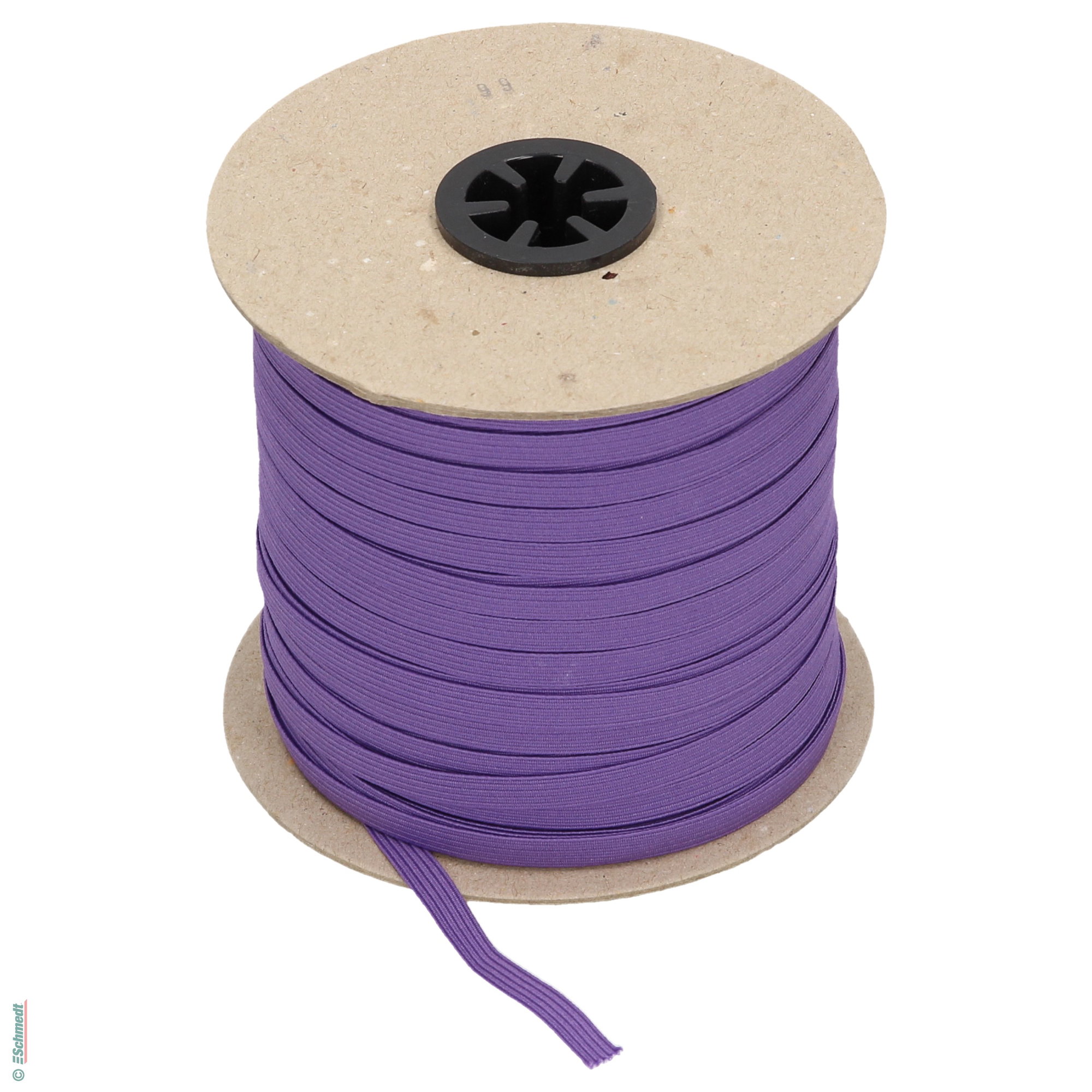 Ruban plat en caoutchouc, élastique • env. 7 mm de large - Couleur 016 - violet - Longueur des rlx (en m) 100 - Peut aussi être équipée de g...