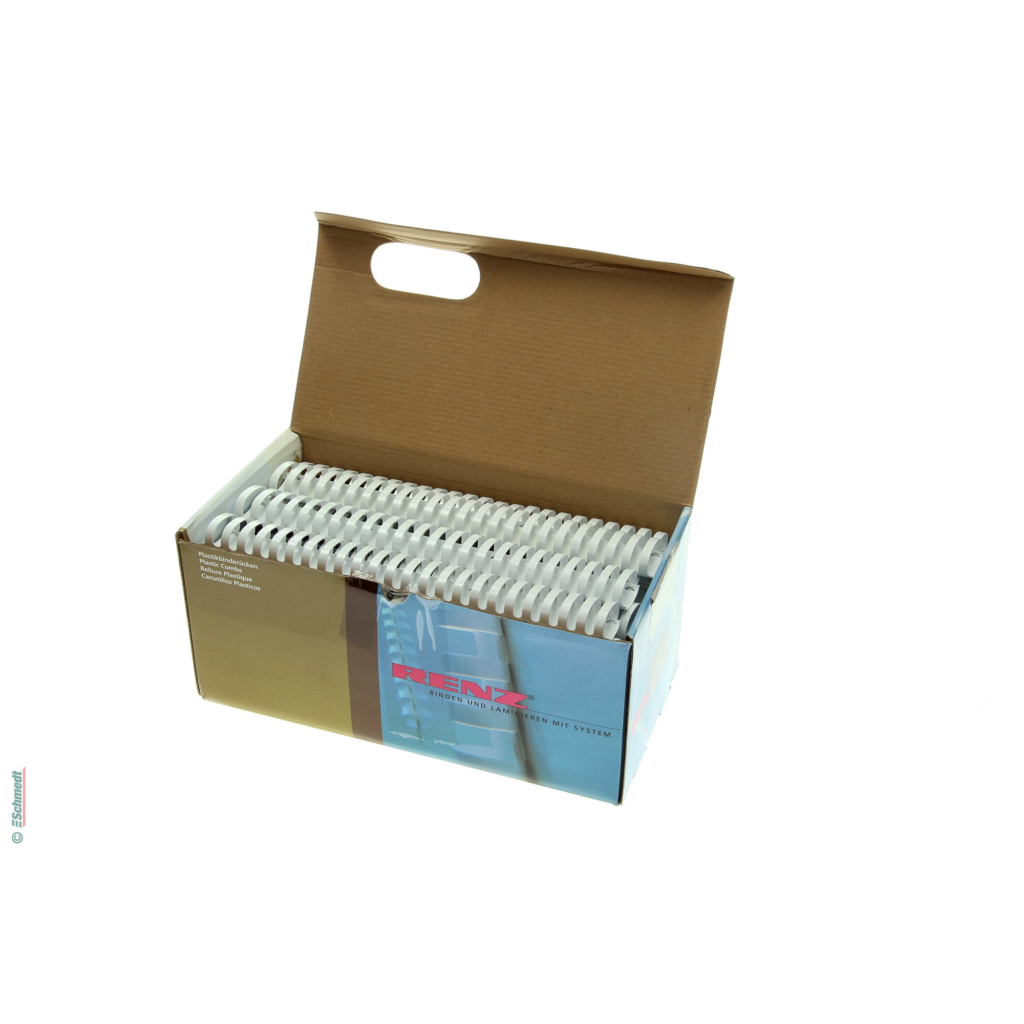 Plastic binding combs - oval - Diameter (in mm) 32 - Colour 001 - white - to be processed in plastic-comb binding machines... - image-2
