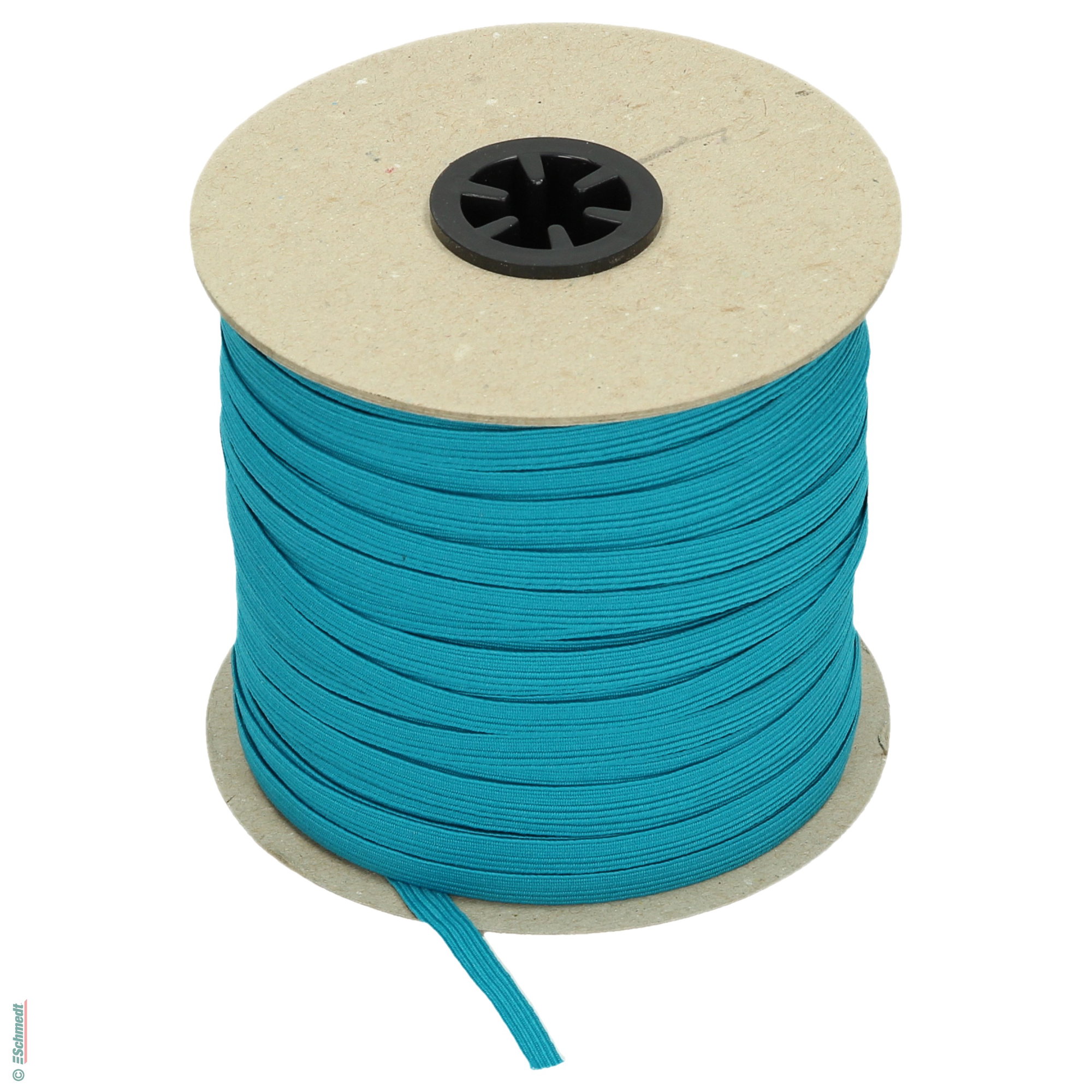 Ruban plat en caoutchouc, élastique • env. 7 mm de large - Couleur 017 - turquoise - Longueur des rlx (en m) 10 - Peut aussi être équipée de...