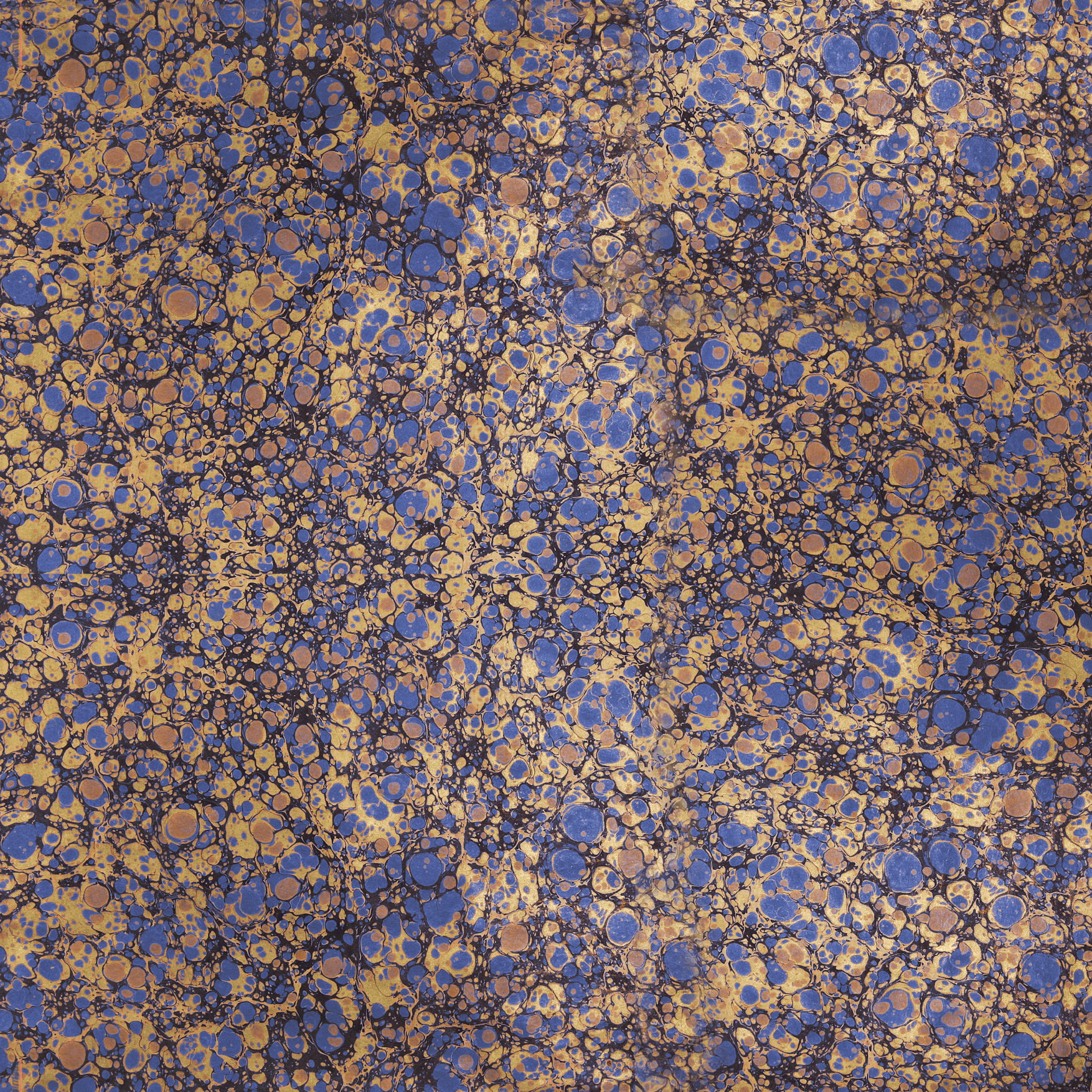 Genuine marbled paper, handmade - Colour 078 - cobalt blue - Grammage 120 gsm - for book covers, boxes or crafts... - image-1