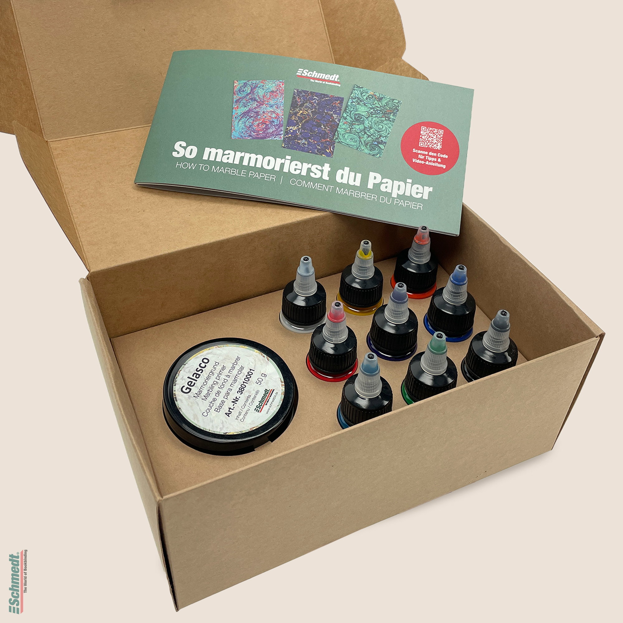 AscoColor eco - Jeu de peintures à marbrer - Peintures à l'eau avec pigments organiques - Contrairement aux peintures classiques à base de à... - image-2