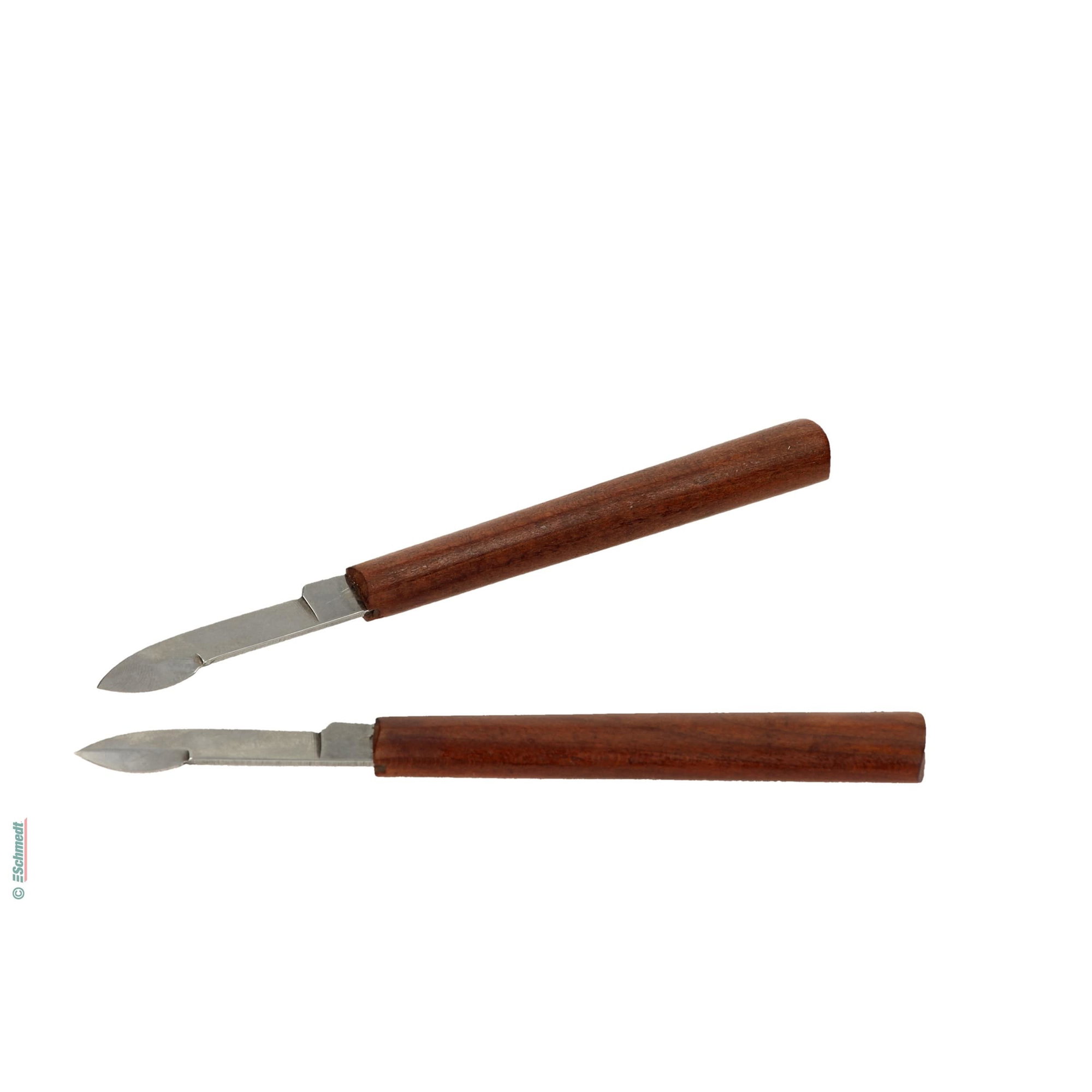 Cuchillo para borrar, mango de madera - Largo de la cuchilla: 60 mm - para quitar escritos o diseños de papel, pegamino, etc. raspando con e...