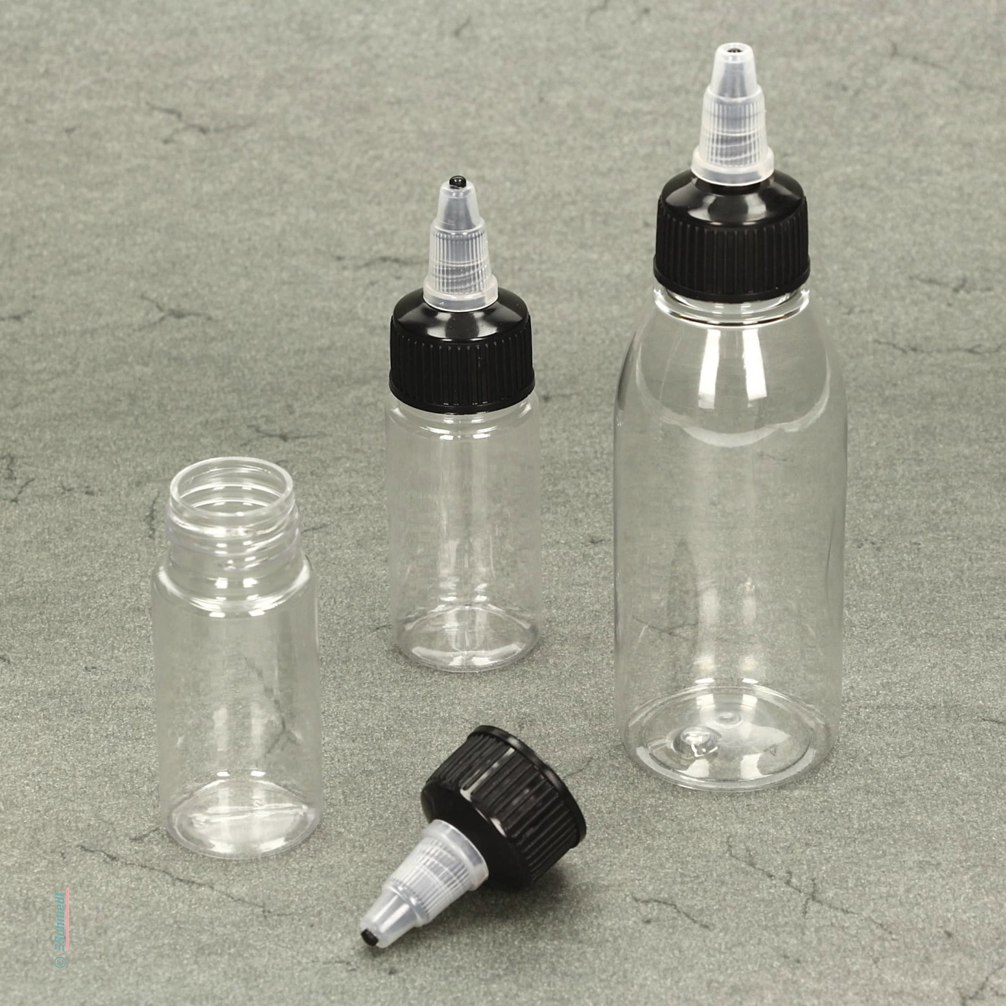 Bouteille (vide) pour peintures à marbrer - avec bouchon compte-gouttes - pour appliquer goutte à goutte les peintures à marbrer AscoColor e...