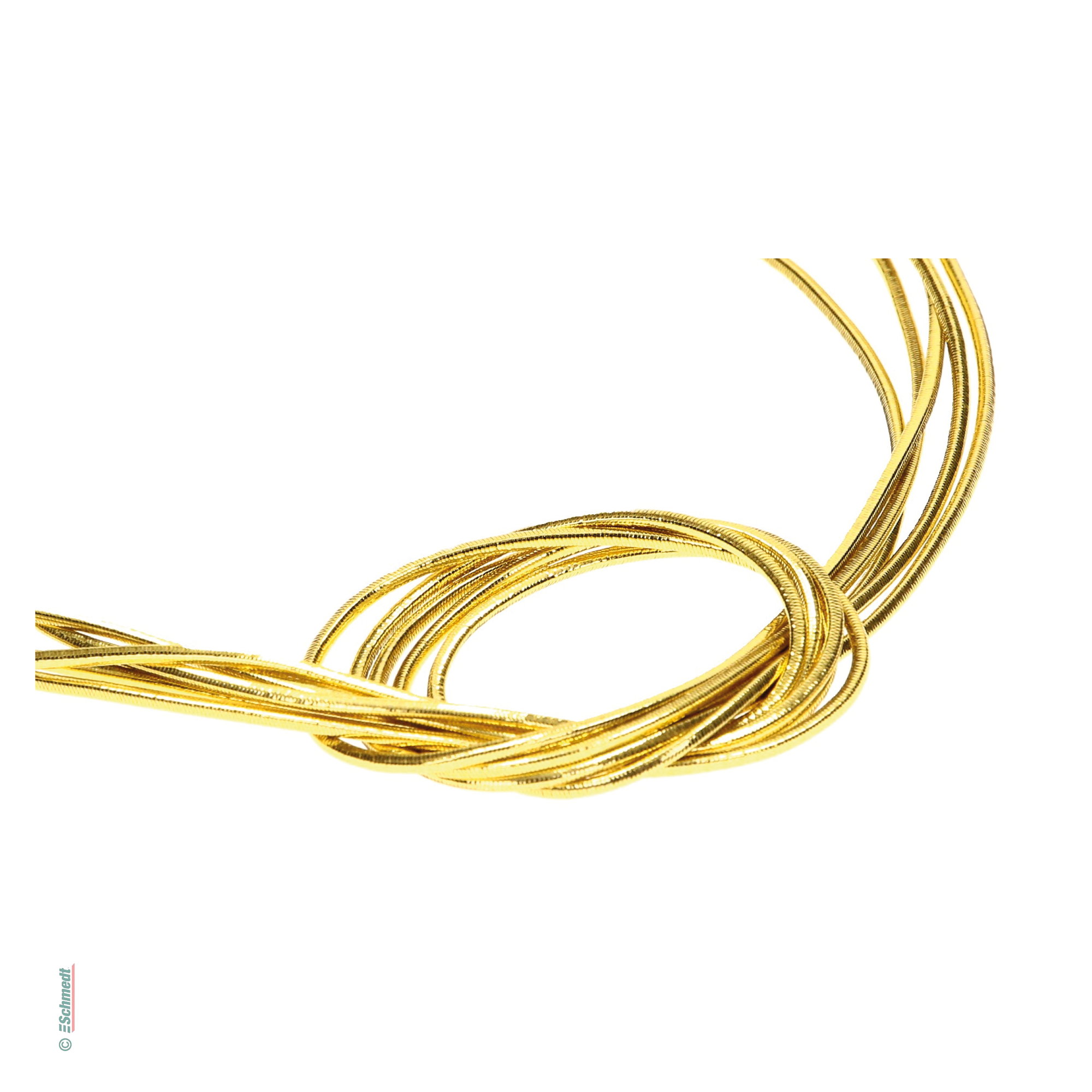 Cordón de goma unido en círculo - Color 201 - oro metálico - Aplication: para encuadernar o cerrar carpetas, menus, tarjeta de invitación et...