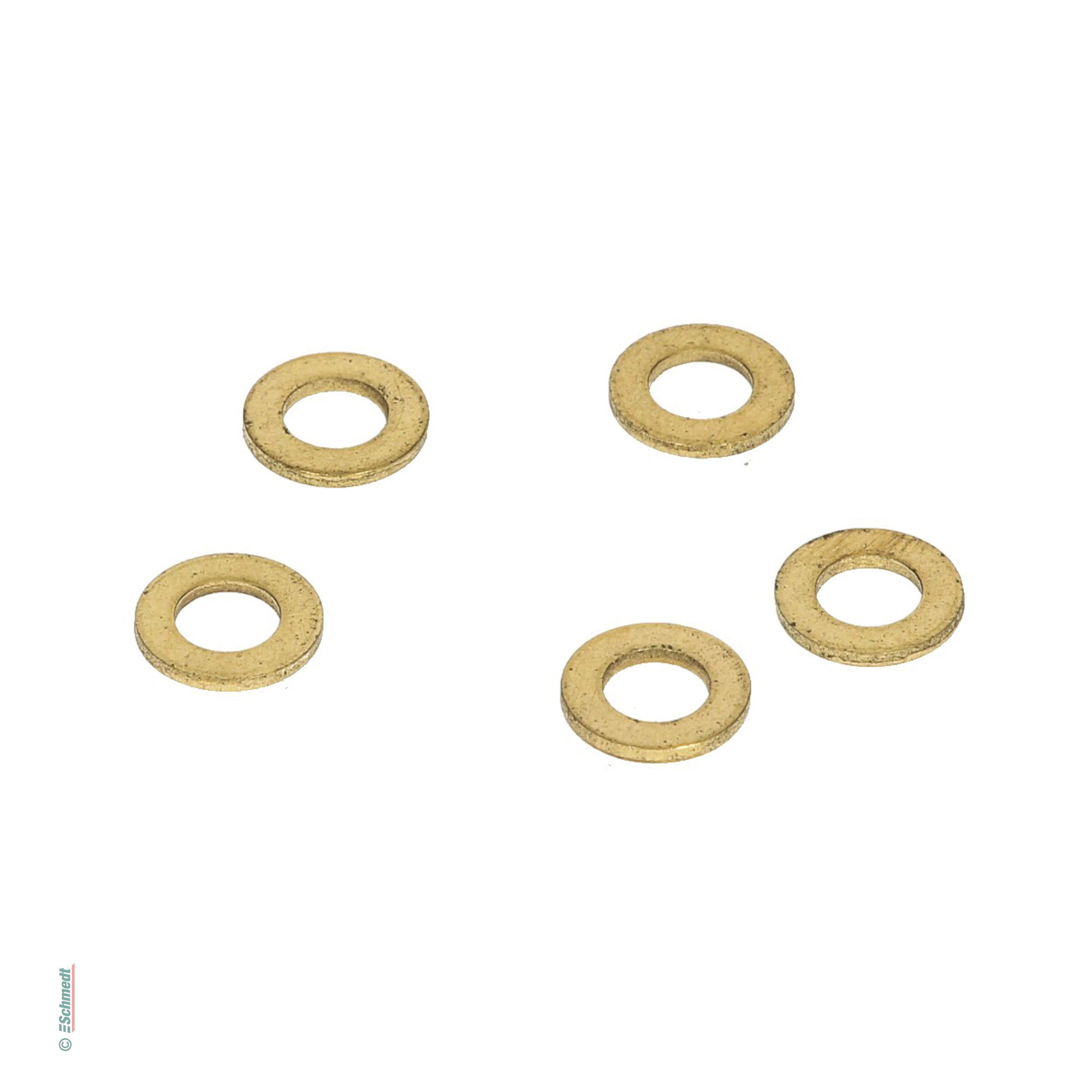 Rondelles pour vis à relier - qualité standard - Métal laitonné, doré - » Épaisseur: env. 1 mm
» Ø ext. env. 9,8 mm 
» Ø int.: 5,3 mm...