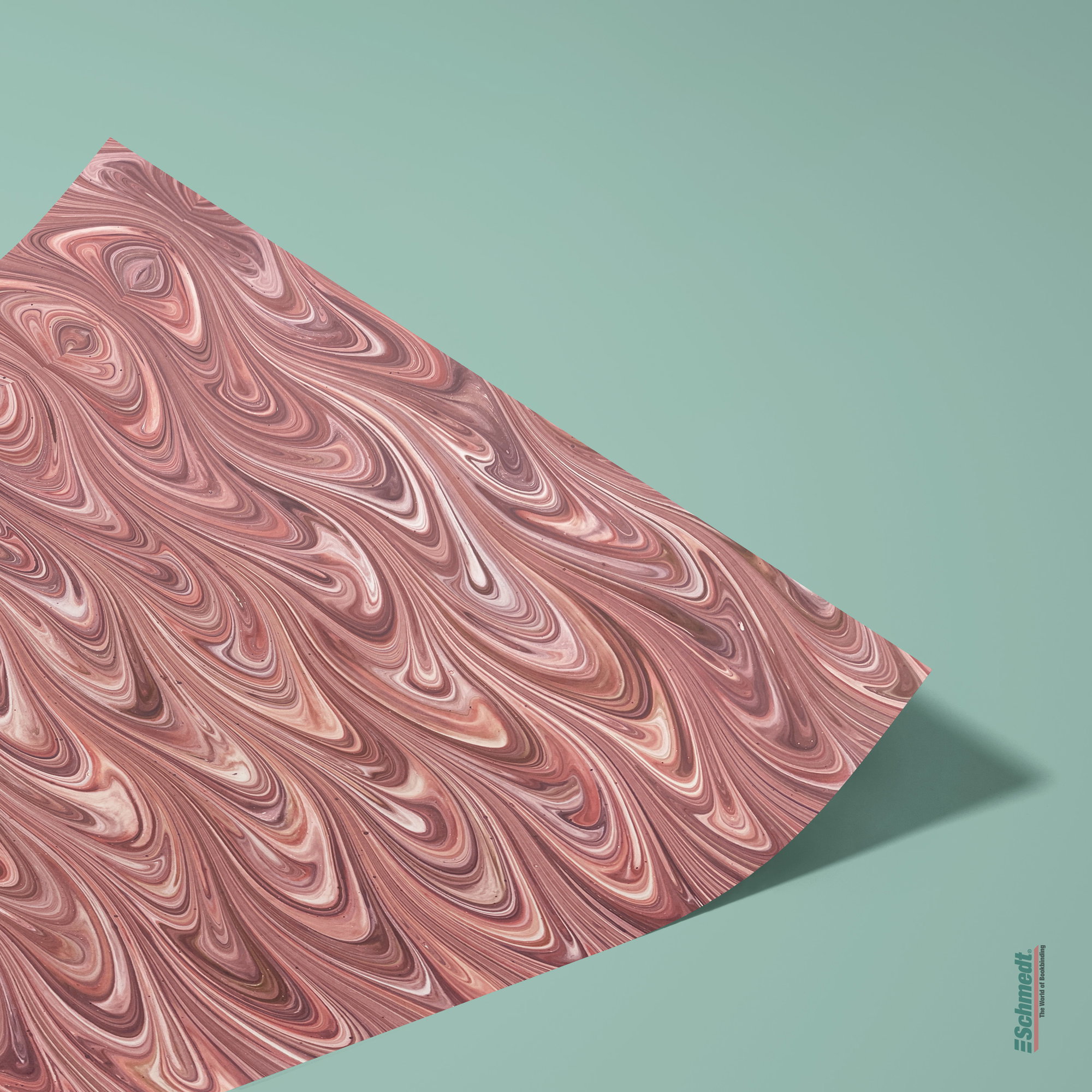 Genuine French marbled paper - Colour 058 - red - Format 65 x 50 cm (SG)... - image-2