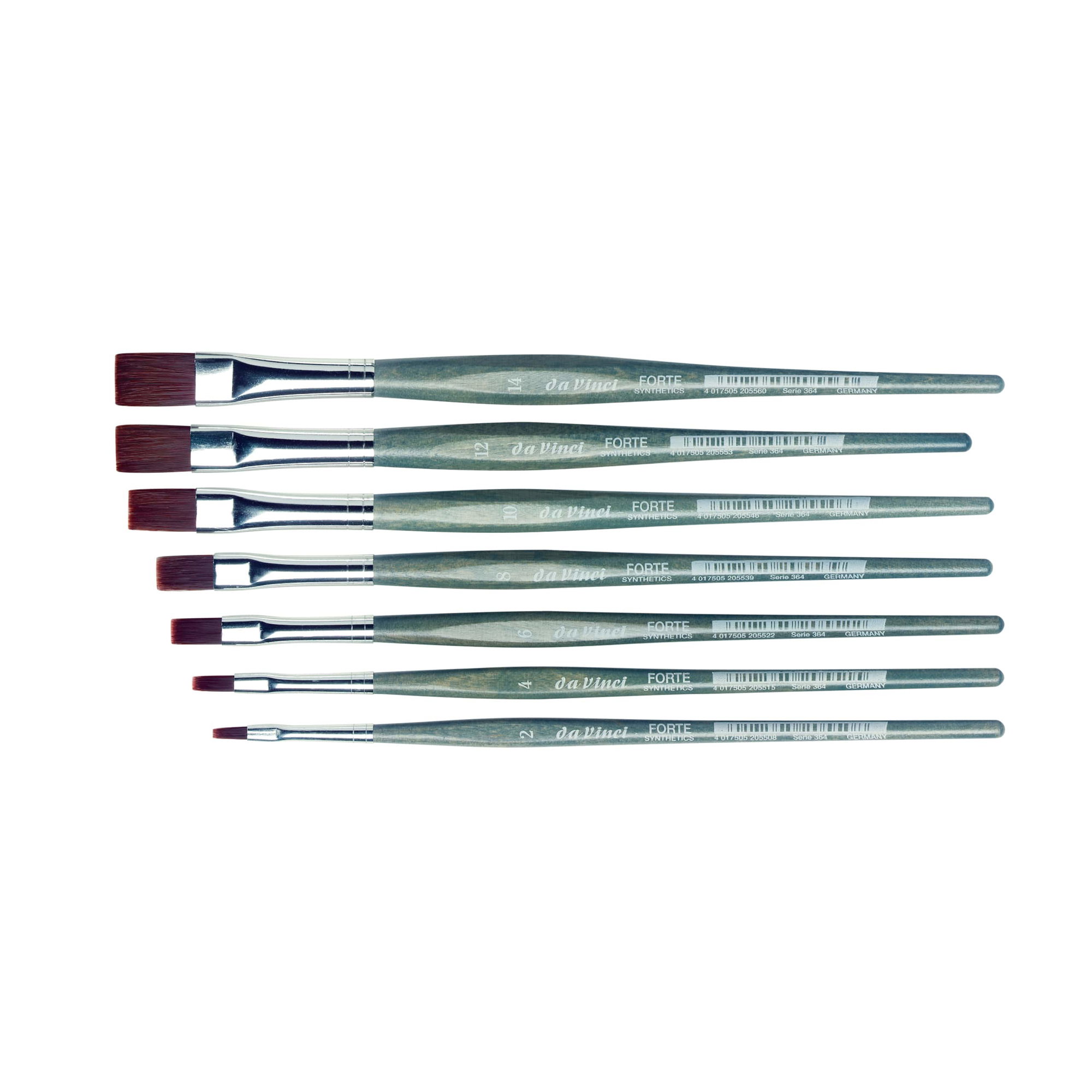 da Vinci FORTE Synthetics Série 364 - brosse plate, avec fibres synthétiques rousses et solides - approprié sûrtout pour surfaces rugueuses ...