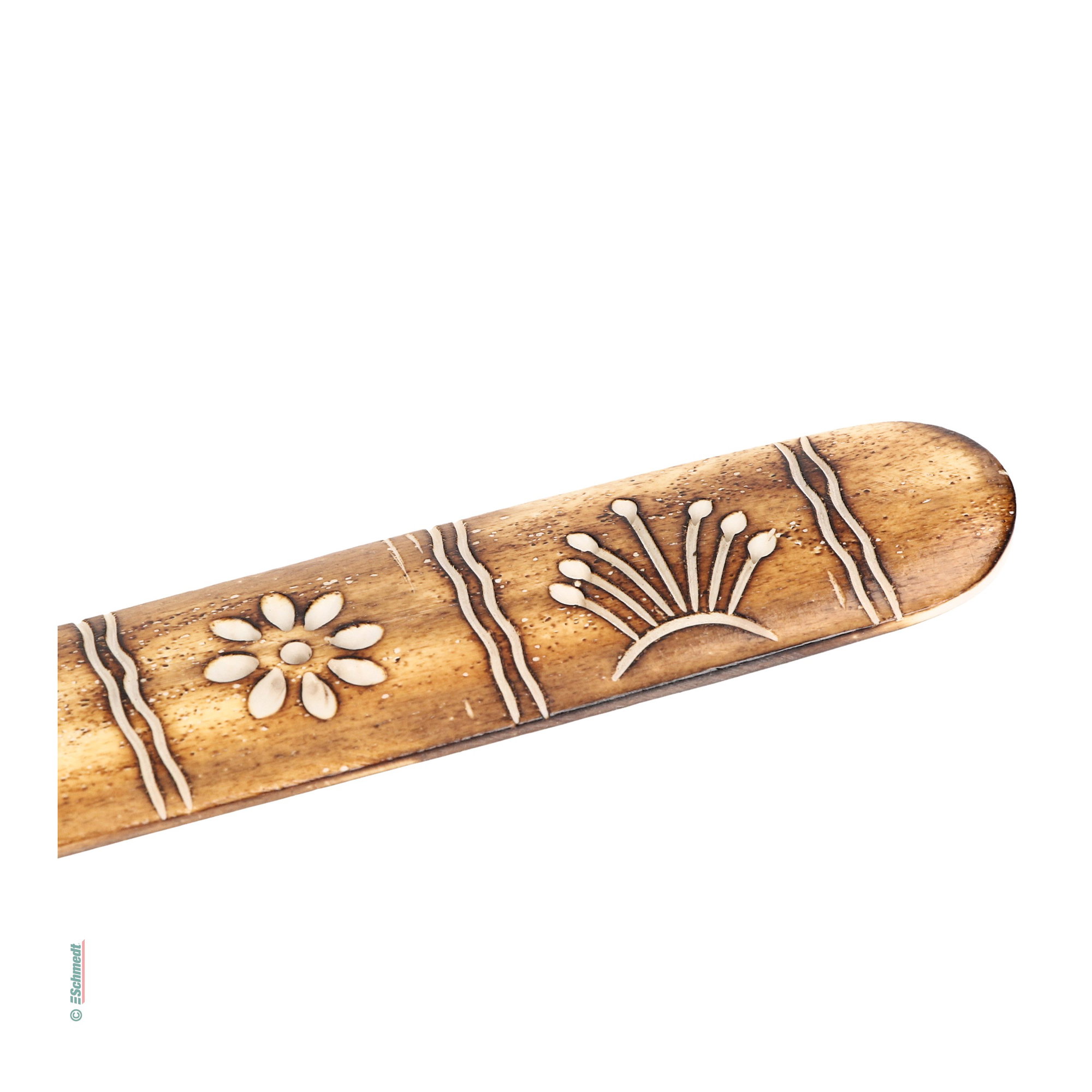 Plioir, rond, orné - Design 2 - Fleurs - Applications: outil indispensable pour reliurs et restaurateurs pour créér des plis forts dans papi... - image-1
