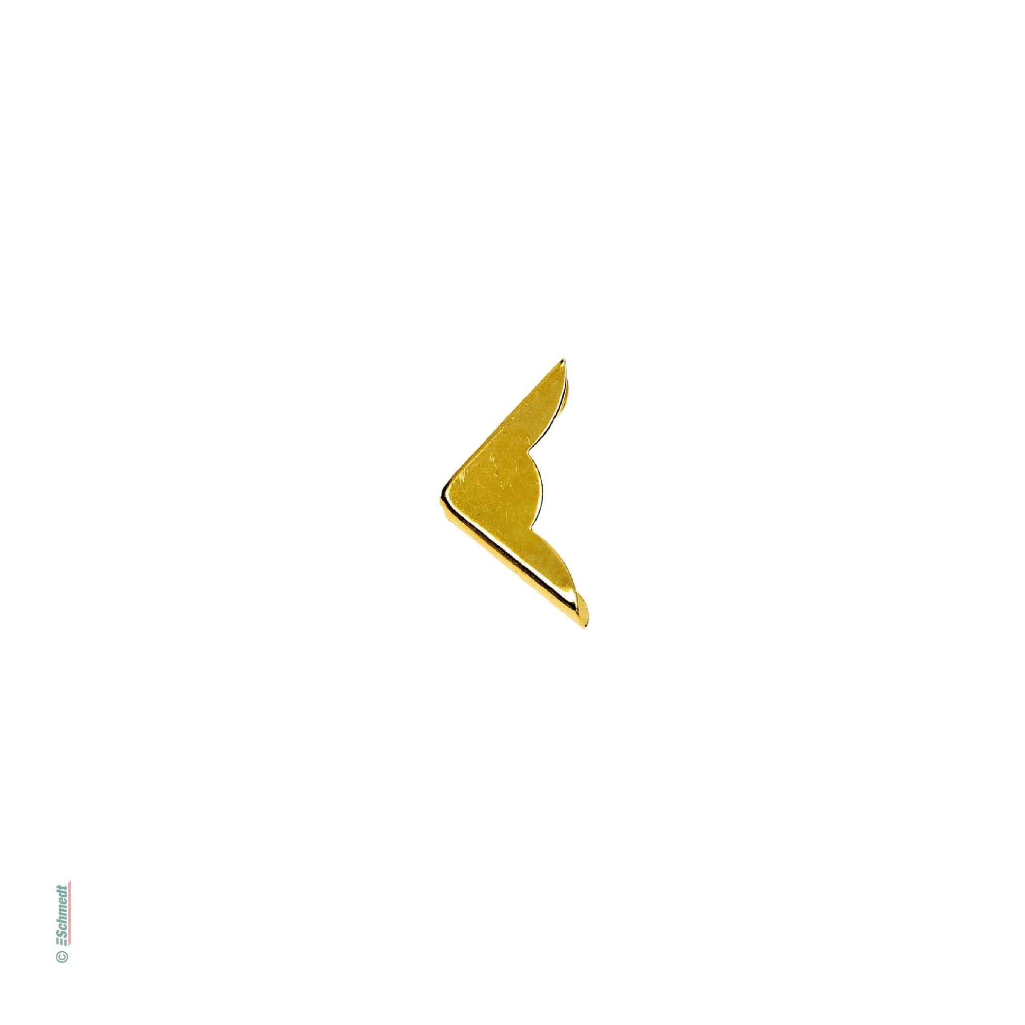 Buchecken • Falke - Farbe gold - Abmessungen 22 x 22 mm - zum Anbringen an die Ecken von Büchern, Taschenkalendern, Speisekarten, Mappen etc...