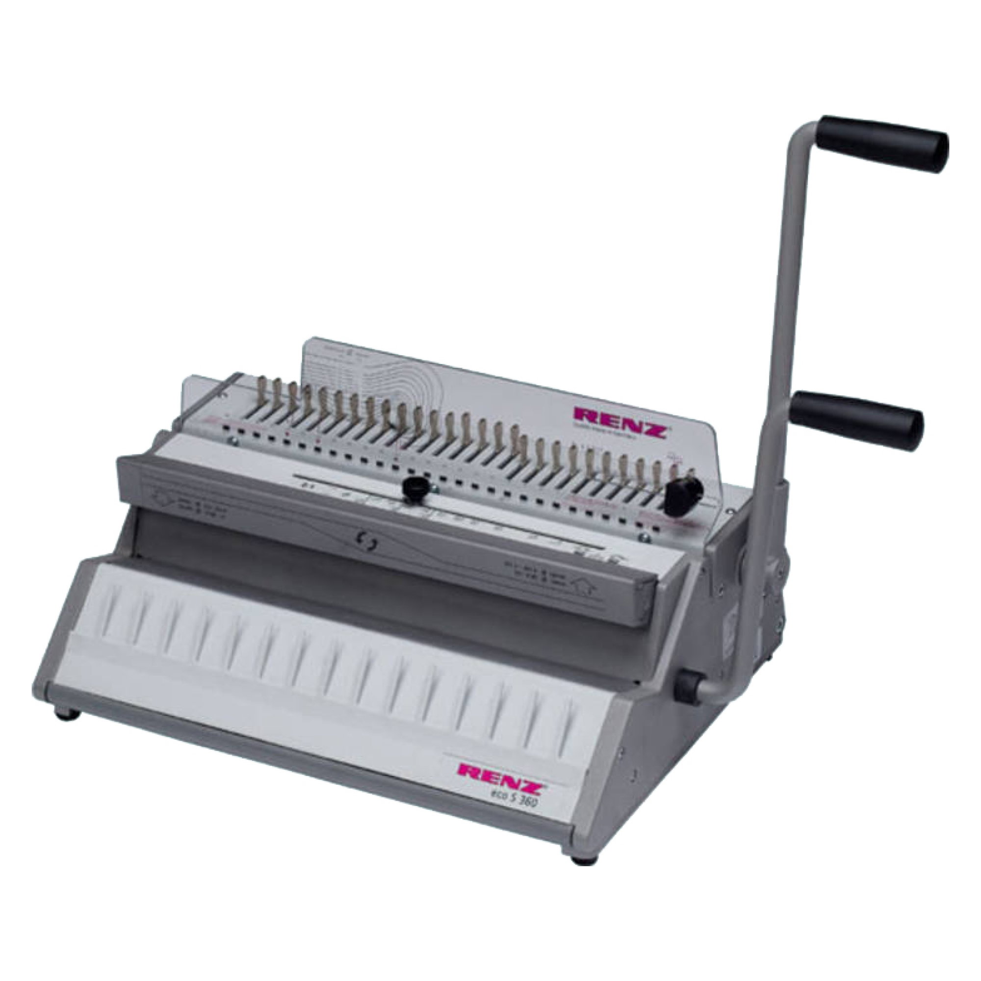 RENZ eco S 360 - Aparato de encuadernación Ring-Wire - Paso 2:1" - Aplicaciones: para encuadernar conjuntos de hojas sueltas con cartón y lá...