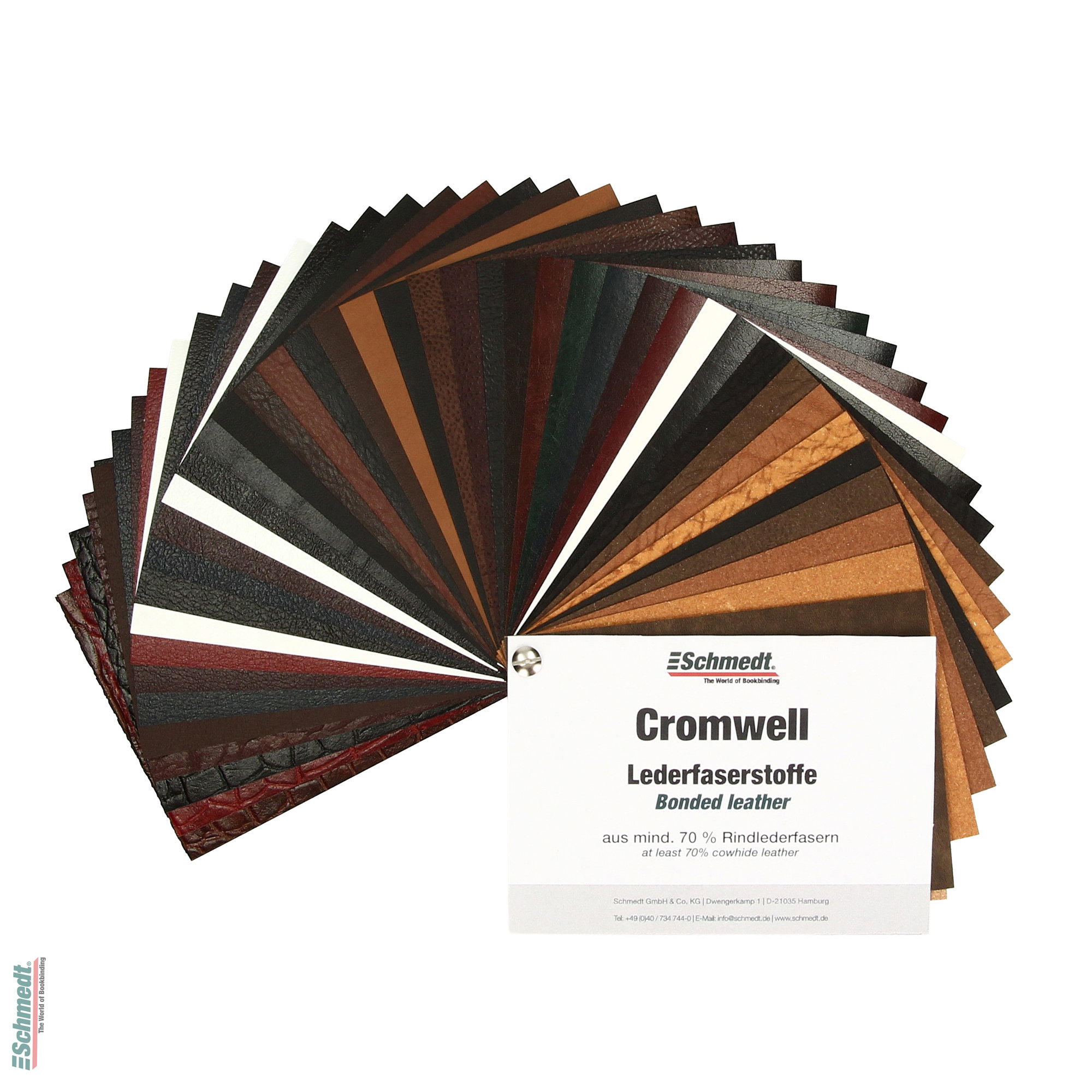 Musterfächer Cromwell Lederfaserstoffe - je 1 Handmuster aller 45 Varianten im Format 10 x 14 cm - + Musterkarten S-I2, S-I3 und S-I4... - Bild-1