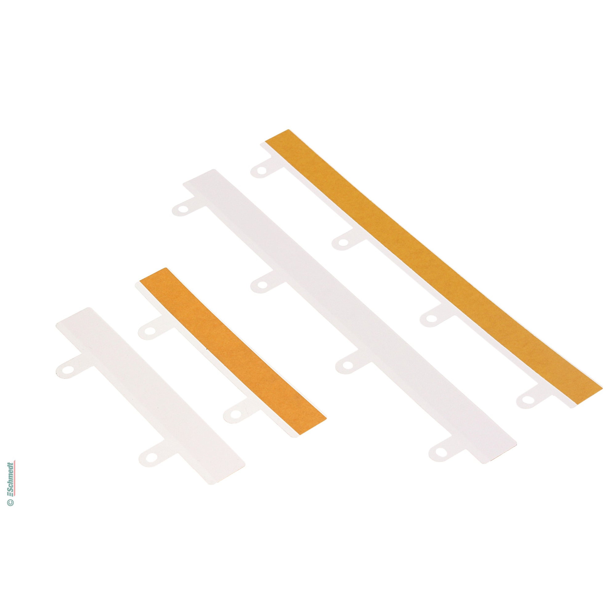 Filing strip, self-adhesive - Colour white - Dimensions 122 x 25 mm - Version 2 filing tongues - 13 mm - to glue into/onto folders in order ...