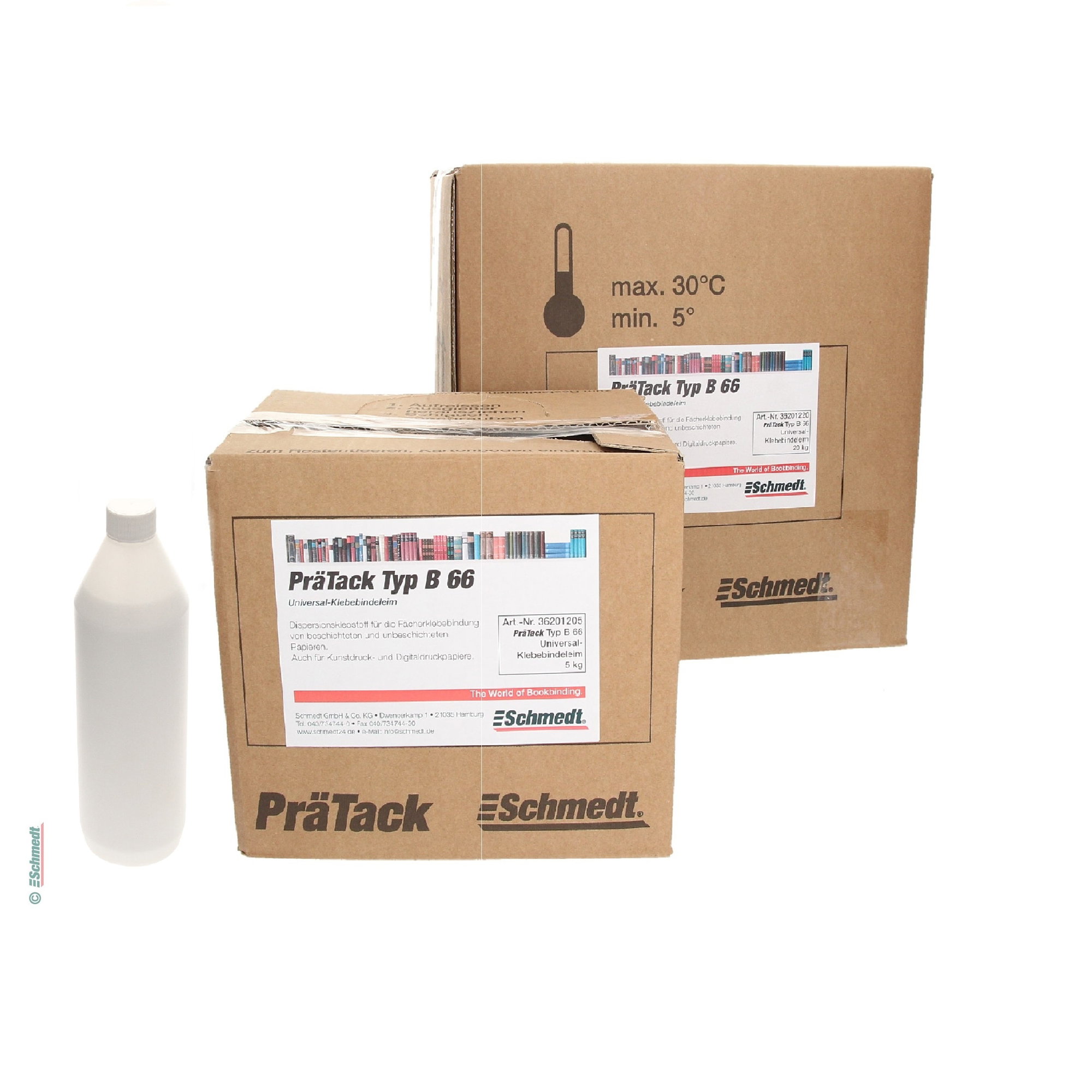 PräTack B66 - Universal-Buchbindeleim - für die Fächer-Klebebindung von beschichteten und unbeschichteten Papieren (auch für Kunstdruck- und... - Bild-1