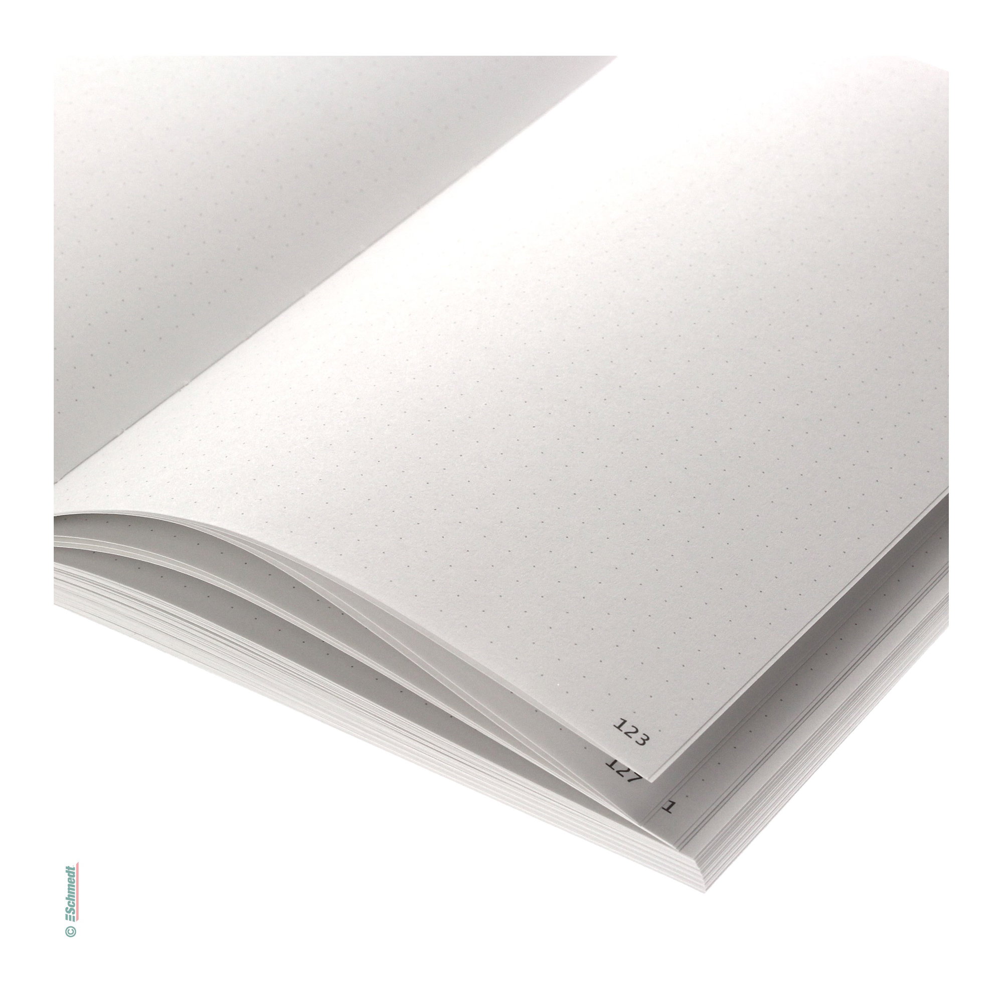 Buchblock-Rohling für Bullet Journals - naturweiß, mit 5 mm Punktraster - Blanko-Buchblock (Leerbuch) zur Herstellung von Bullet Journals, m... - Bild-5