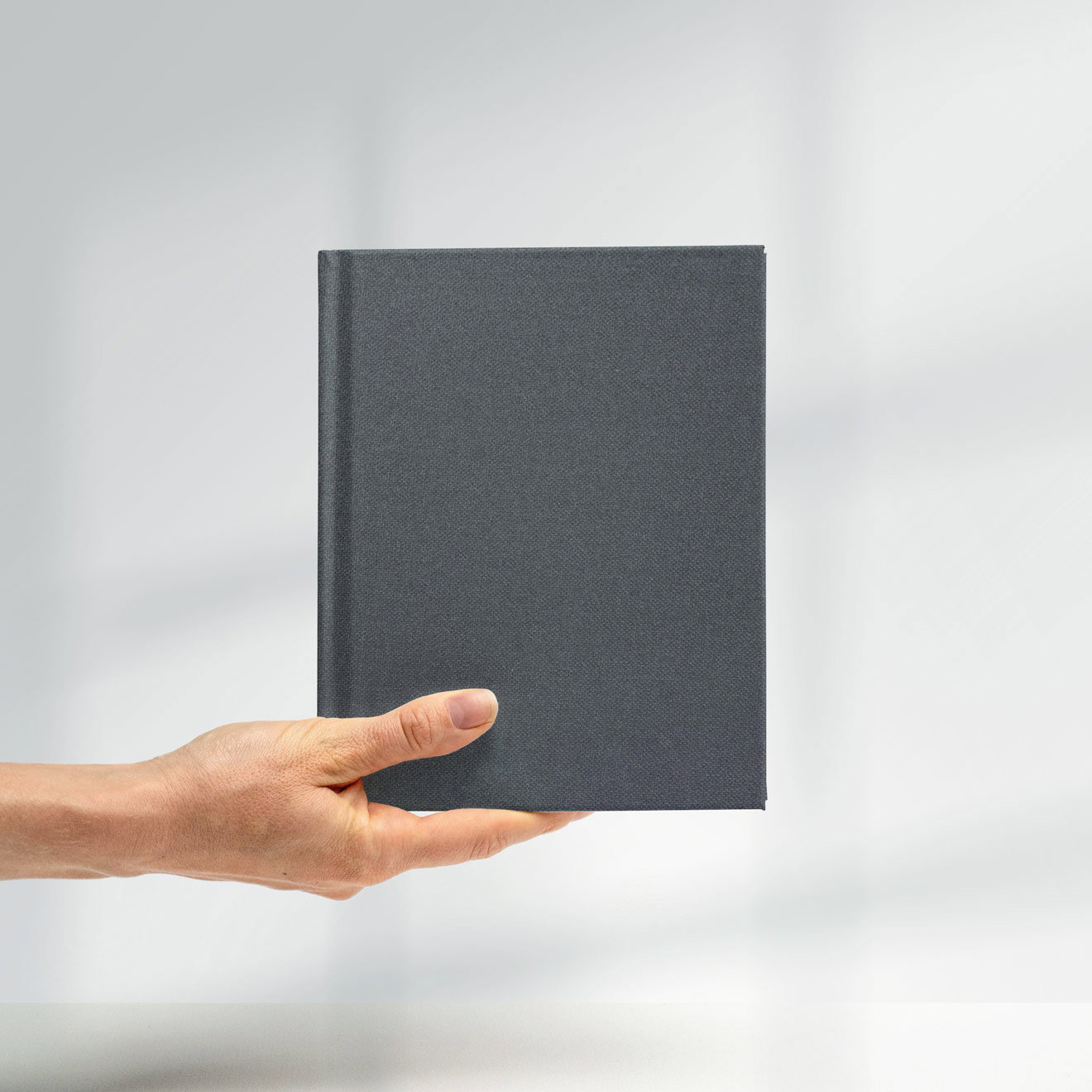 English Buckram • high-quality book cloth - Colour 596 - dark grey - for library books, book covers, menus, diaries, notebooks, file folders... - image-3