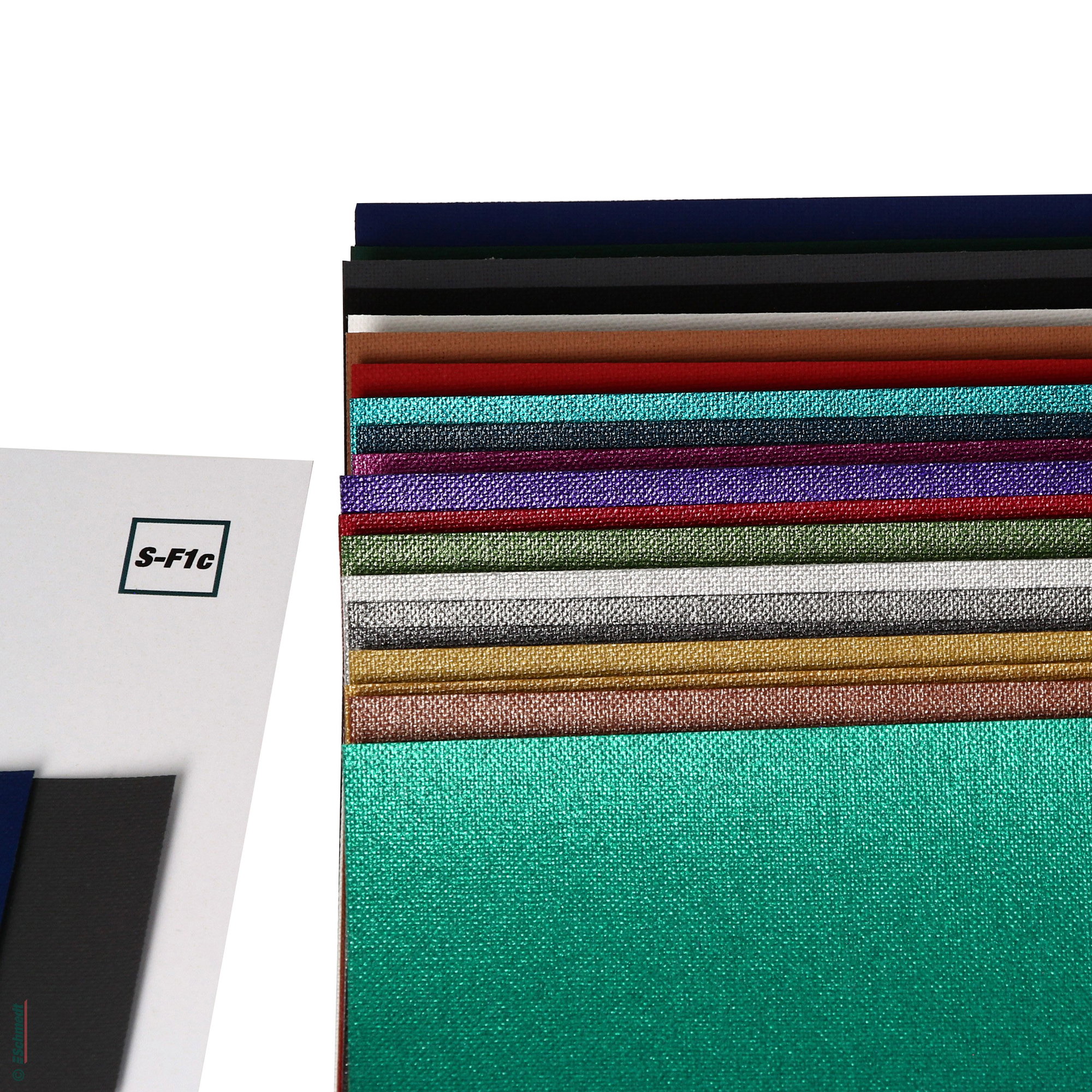 Musterpaket - Englisch Buckram Matt, Neon, Metallic - Musterpaket mit DIN A4-Mustern von allen Farben aus den Linien Englisch Buckram Matt, ... - Bild-2