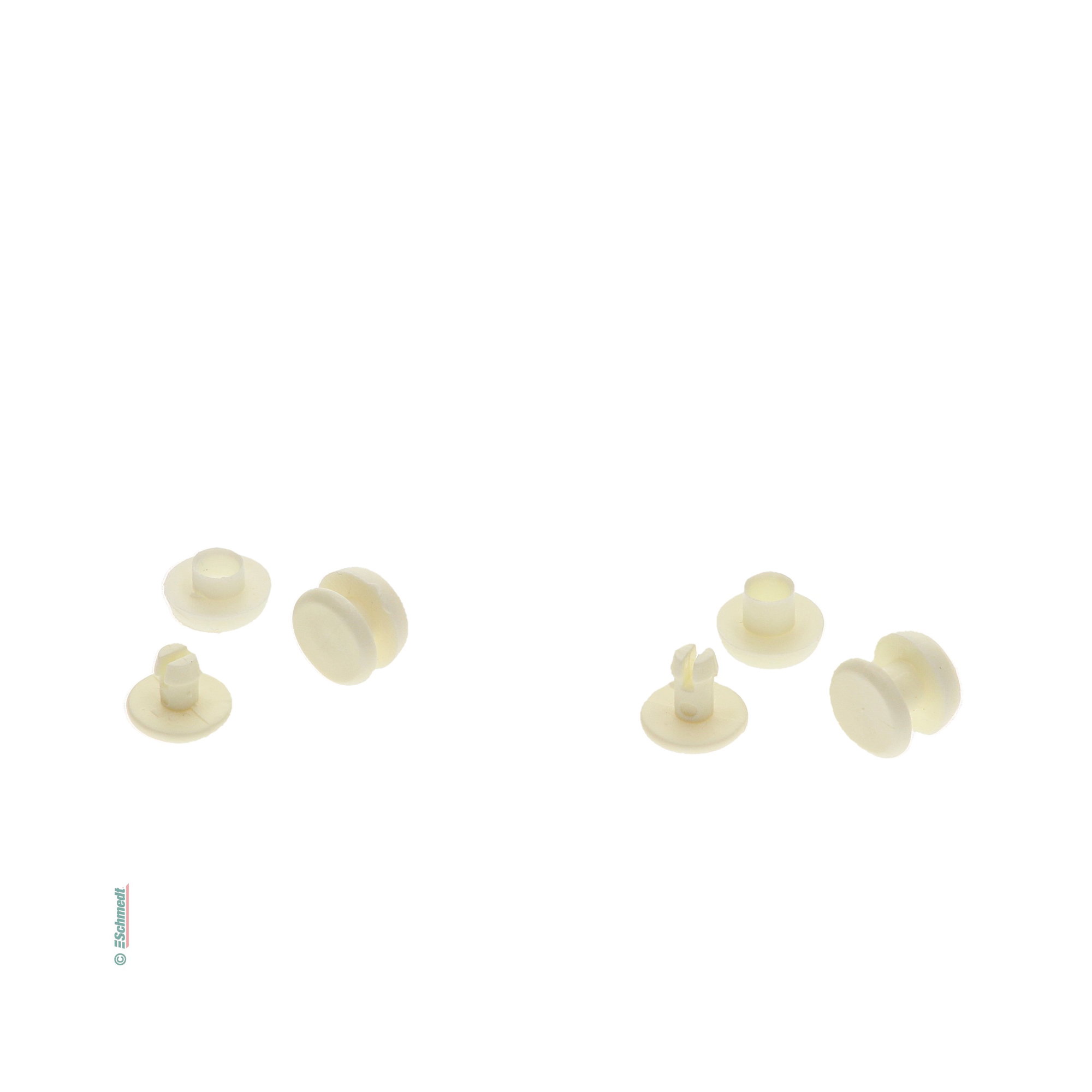 Rivet en plastique, blanc - Diamètre de corps: 5,5 mm - légèrement jauni...