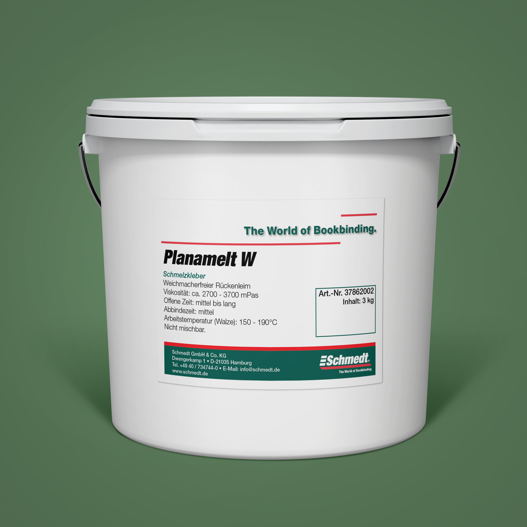 Planamelt W - hotmelt glue - Contents Bucket / 3 kgs - suitable for fan-binding books, catalogues, brochures etc. on any common fanbinder
M...