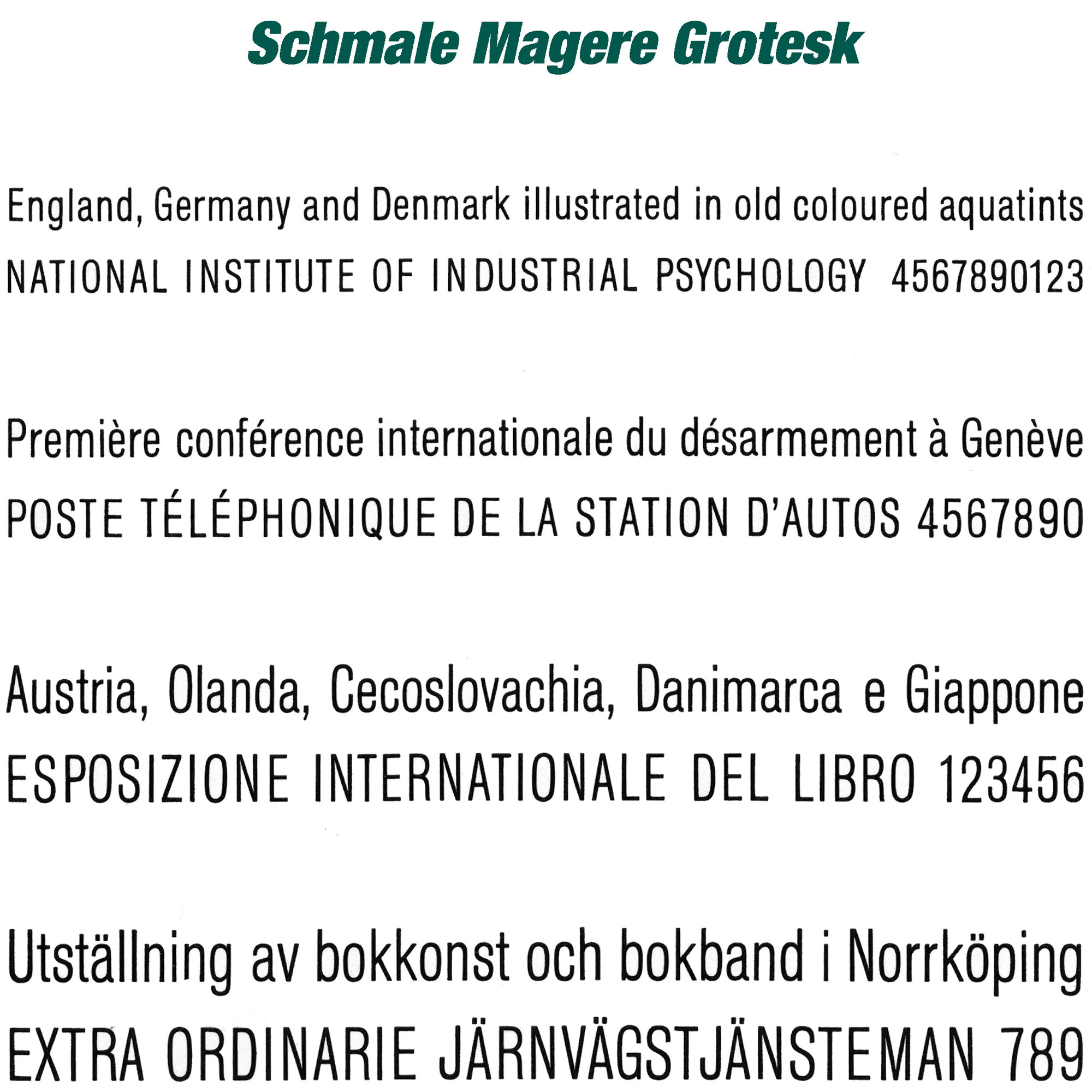 Haas-Schrift Schmale Magere Grotesk - Prägeschrift aus Zink-Aluminium - zum Einsetzen in einen Schriftkasten (manuell oder für Prägepressen)... - Bild-1
