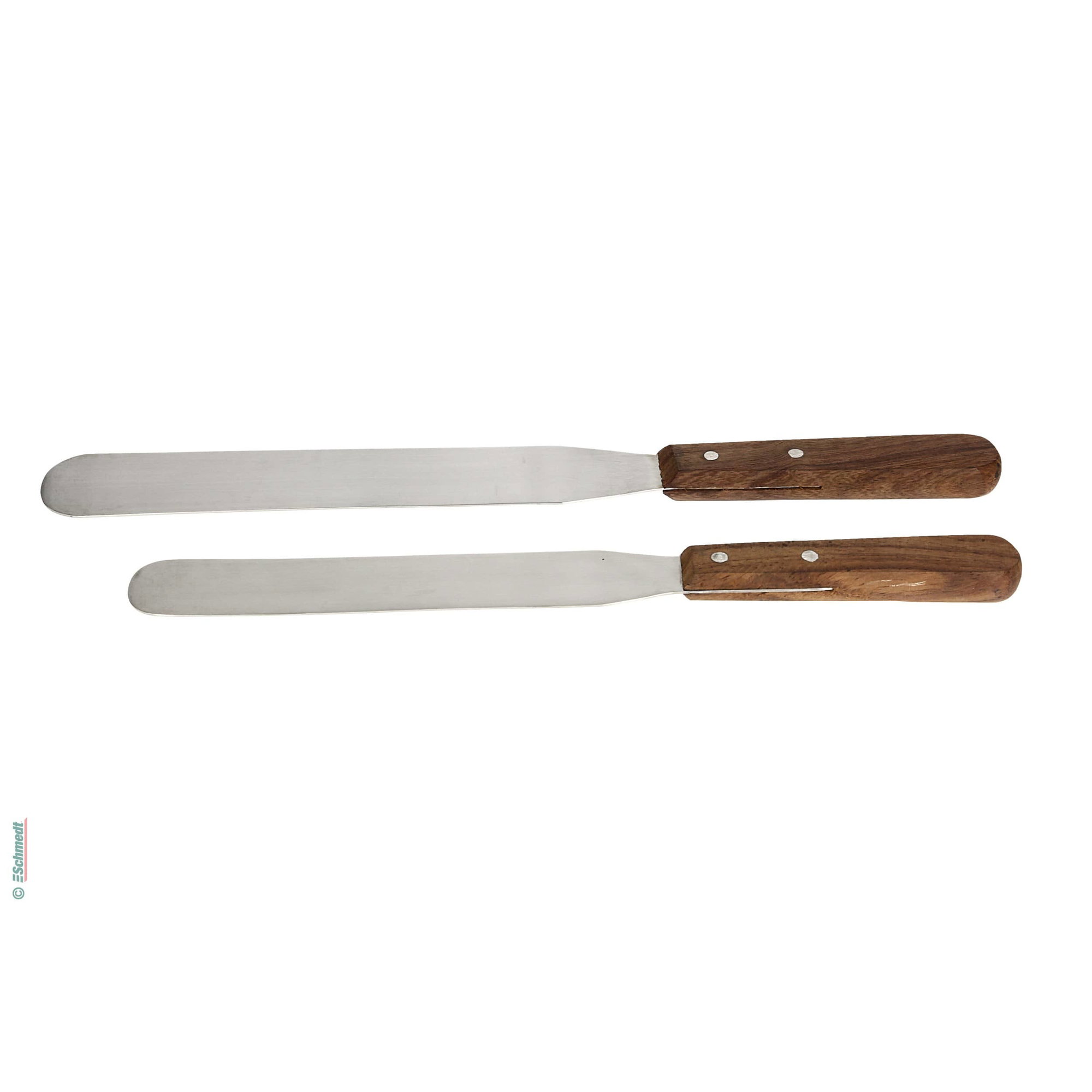 Apothekerspatel mit Holzgriff - rostfrei (Chromstahl) - zum Portionieren, Auftragen, Mischen etc., zum Ablösen und Abspalten von Verklebunge...