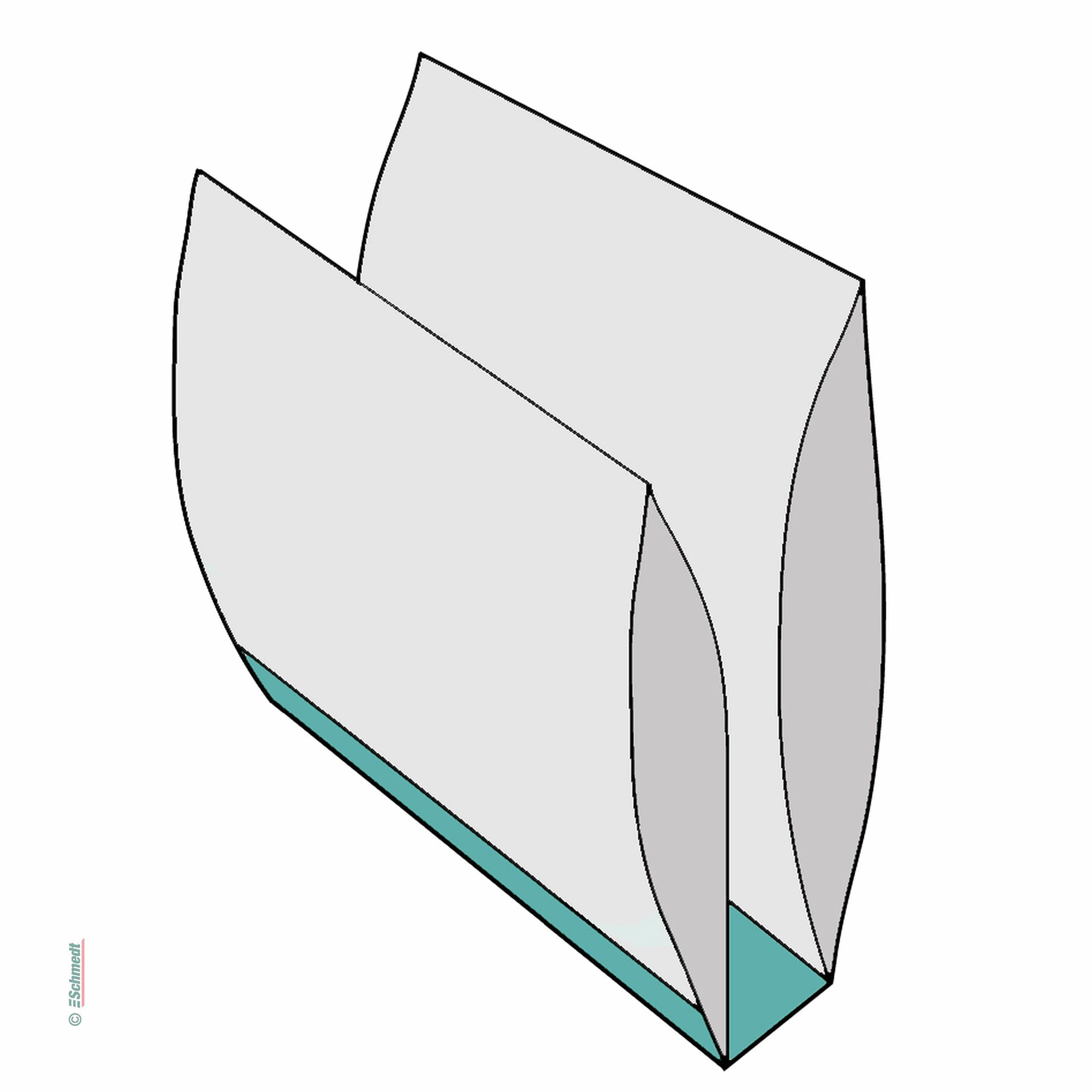 PräziCover Combined Endsheets - bright white, laid - Size (WxH): 168 x 230 mm - to produce book blocks with real endsheets for hardcover boo... - image-1