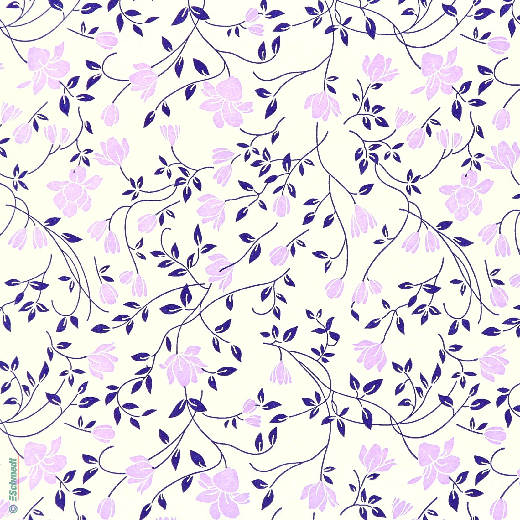 Buntpapier, geprägt | Flächengewicht: 120 g/m² - Farbe 023 - Jasmin-Blüten - bedrucktes Papier als Bezugspapier für Bücher, Schachteln, Boxe... - Bild-1