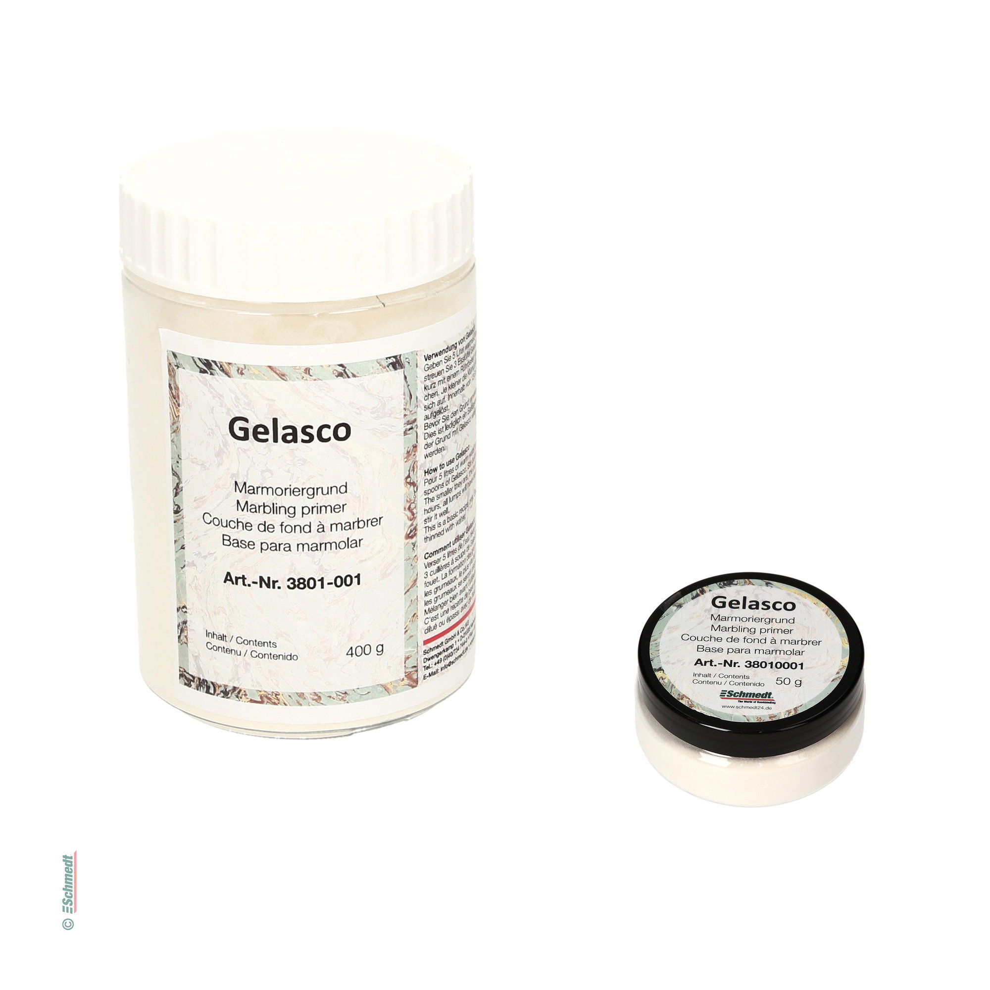 Gelasco - couche de fond pour marbrer - sur la base de cellulose - Sous-couche pour la fabrication de papiers marbrés. Si l'on ajoute à l'ea...