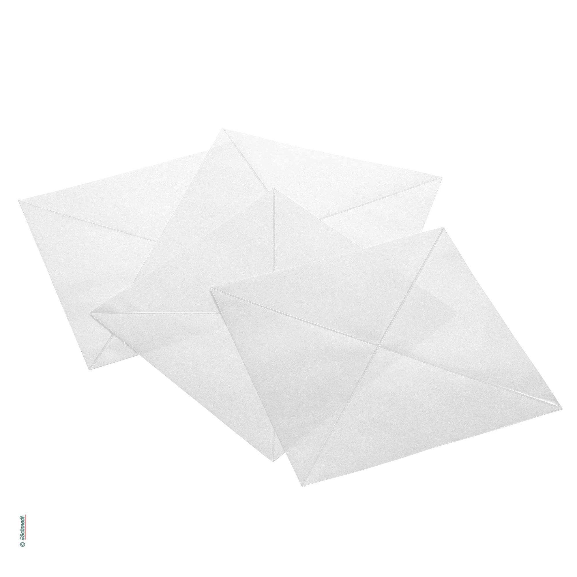 Bolsillos triangulares de film transparente - parte posterior autoadhesiva - para fijar hojas sueltas, flyers, etc. en folletos, carpetas, c... - imagen-1