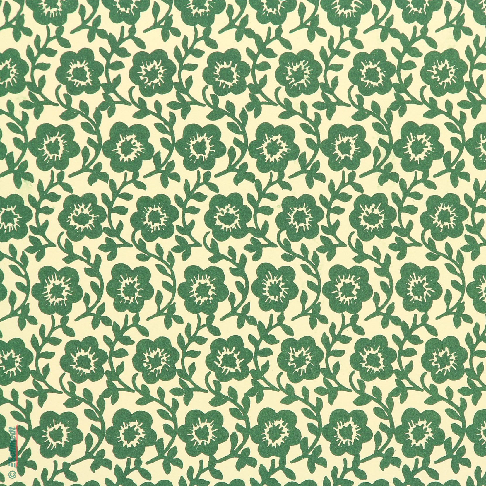 424-Retro Feldblumen grün