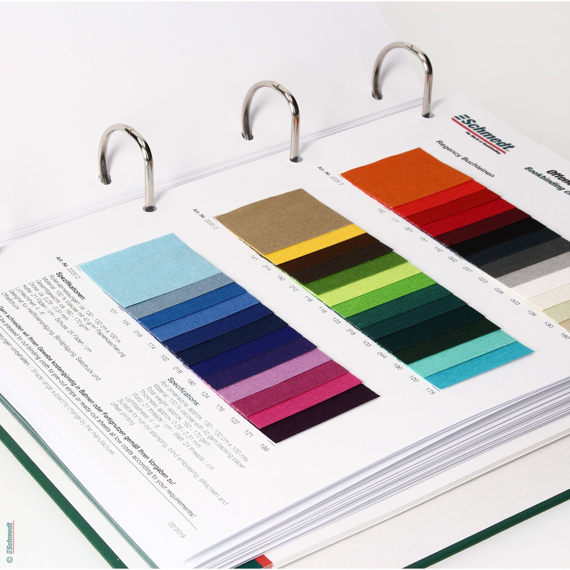 Sample book - for binding materials - Folder with sample cards of cover papers, printable cloth, coated and uncoated cloth, raw and natural ... - image-2