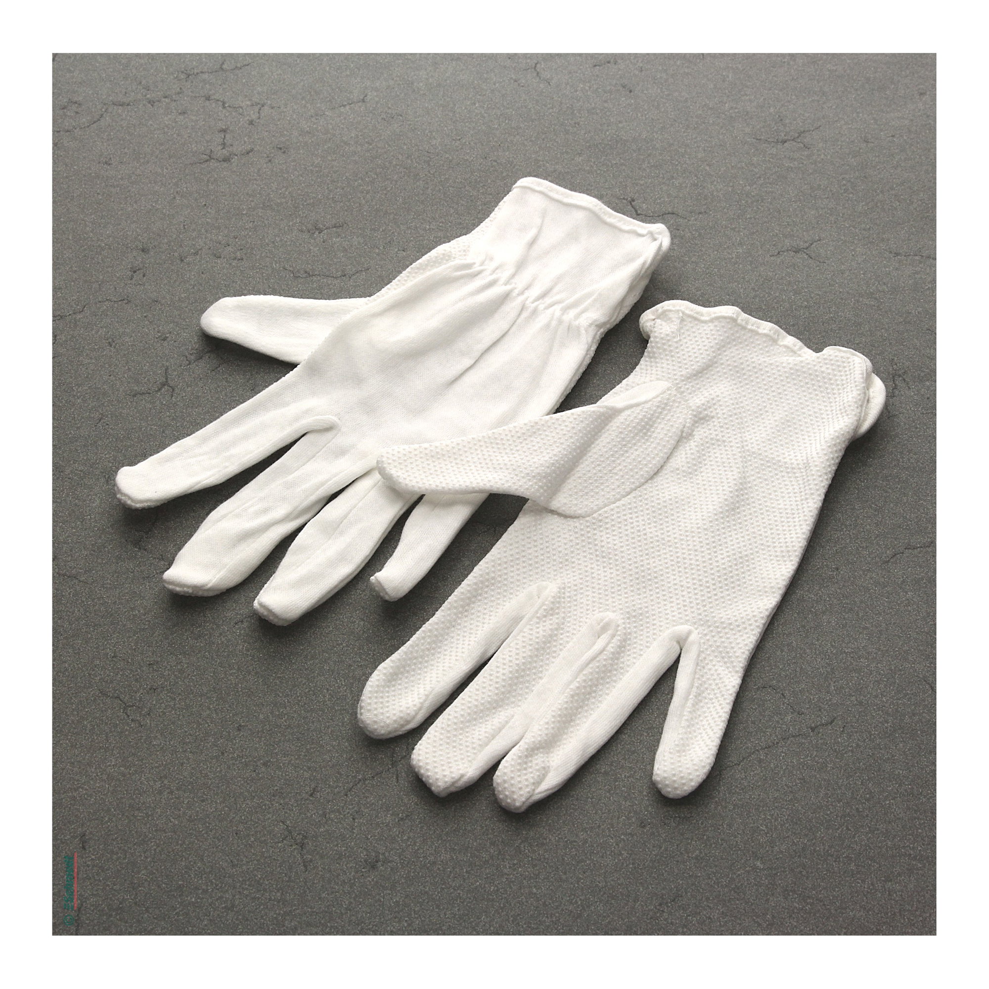 Museums-Baumwollhandschuhe - mit Mikronoppen, weiß - Schutz vor Fingerabdrücken... - Bild-2