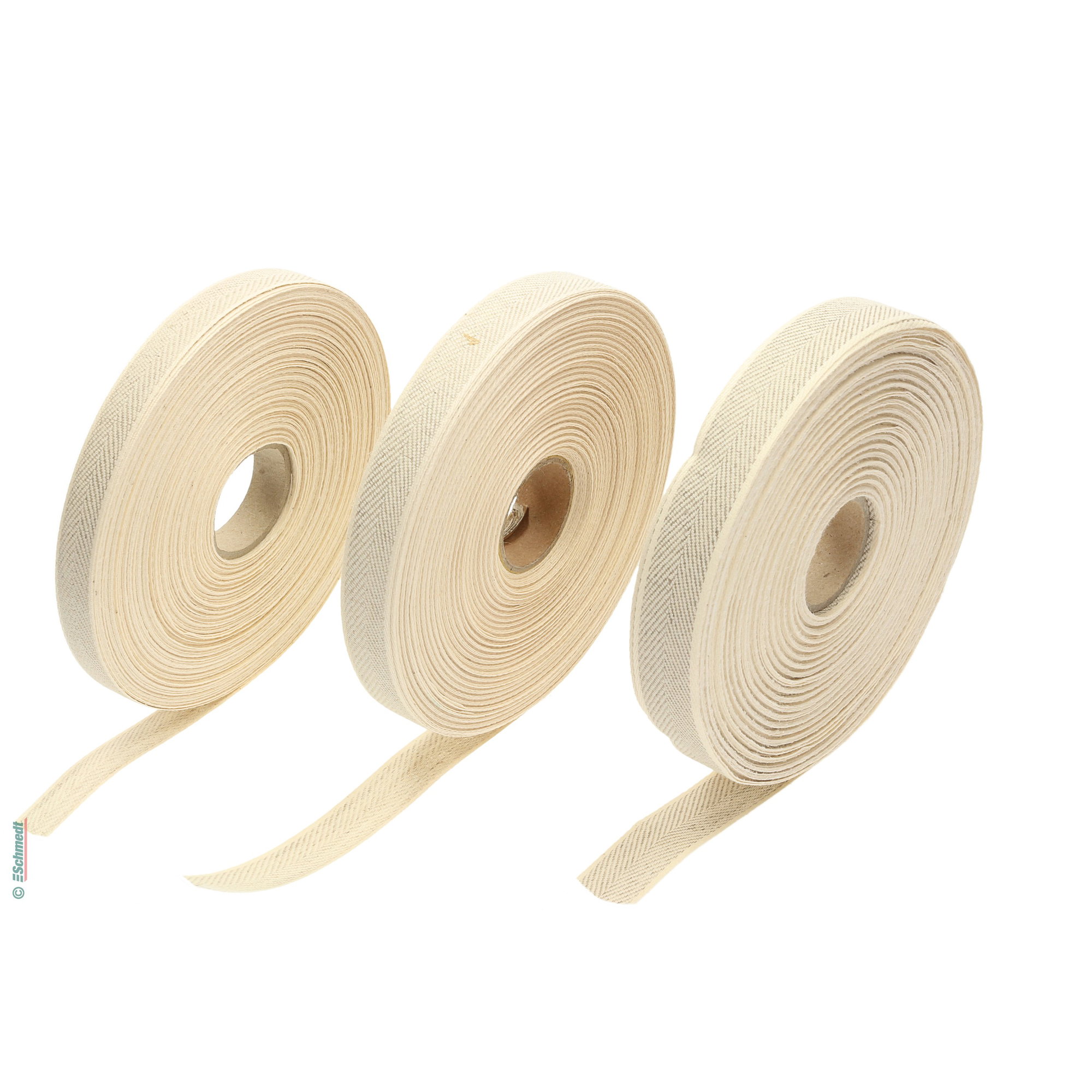 Cinta de lino, sarga - gris/blanca - Calidad superior para cosido manual - para confeccionar cuadernillos. Esta cinta mantiene más adelante ... - imagen-1