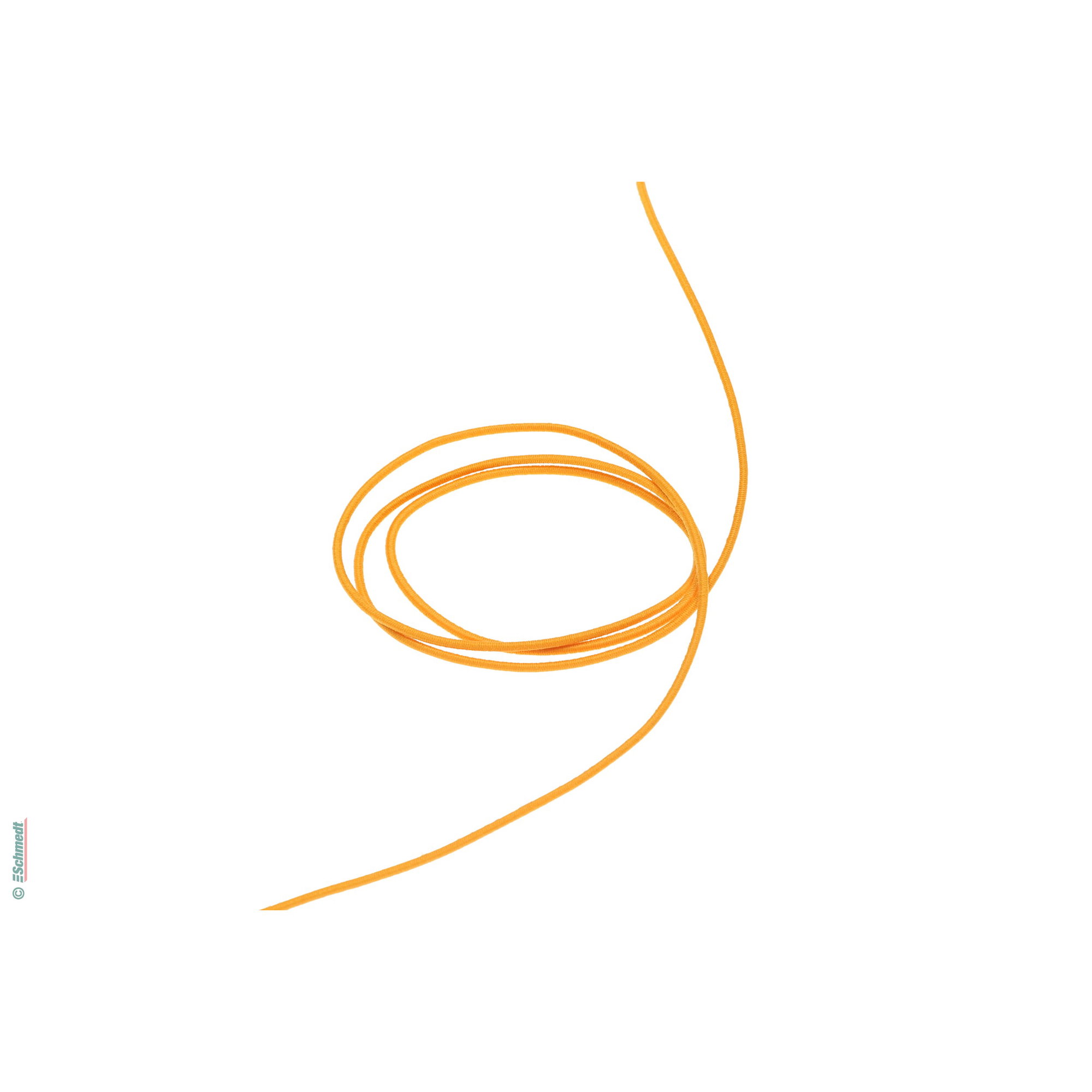 Rubber cord, round | 1,8 mm thick - Colour 112 - light orange - Roll Length (in m) 100 - May also be equipped with metal barbs (item 5390-99...