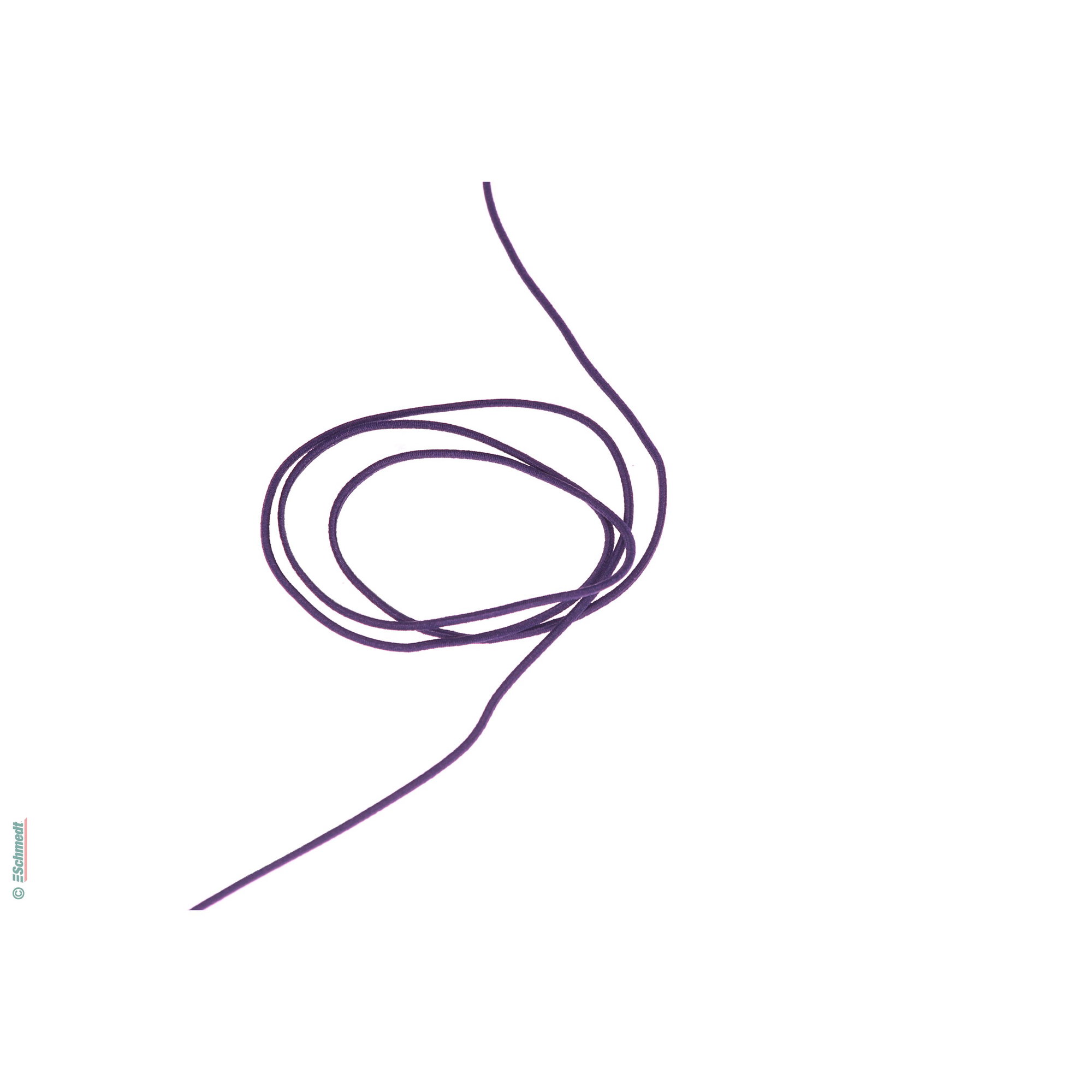 Gummikordel, rund | 1,8 mm stark - Farbe 114 - violett - Rollenlänge (in m) 100 - Kann mit Metallsplinten (Art. 5390-99X) oder mit Metallcli...